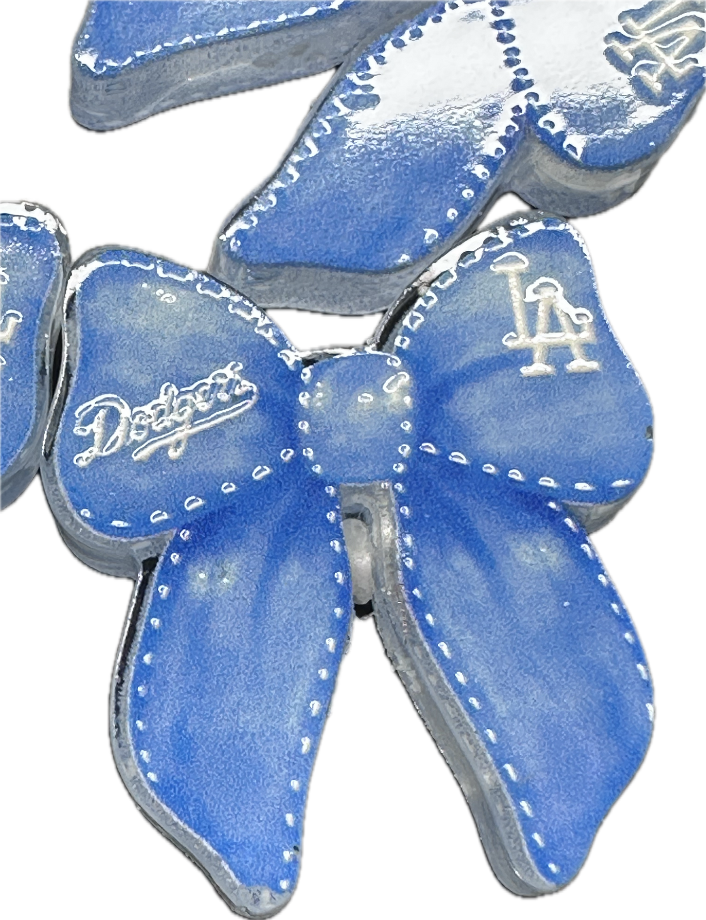 Baseball team acrylic bow focal bead- set of 2/ focal bead/ pen beading / keychain bead/ LA