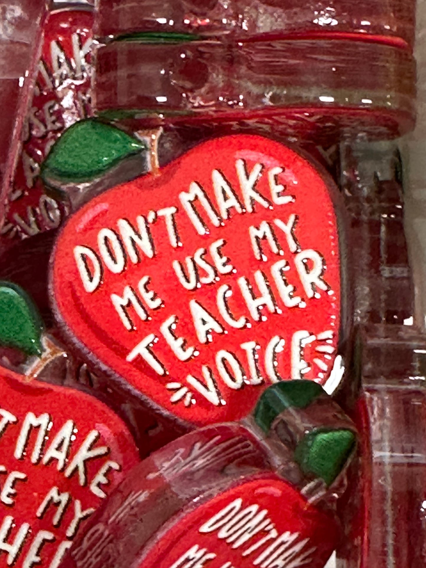 Teacher acrylic focal bead- set of 2/ focal bead/ pen beading / keychain bead/ apple