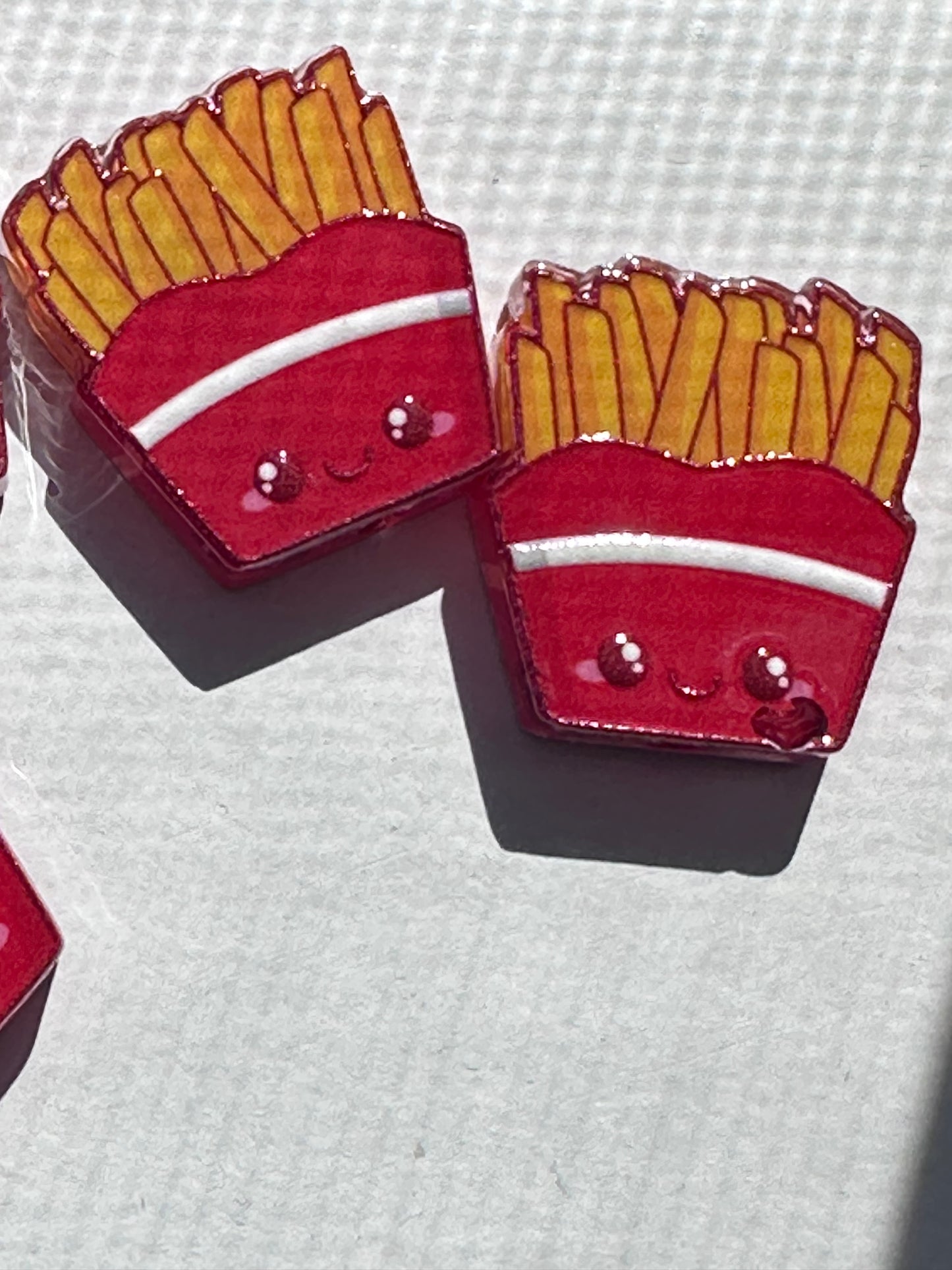 Fries acrylic focal bead- set of 2/ focal bead/ pen beading / keychain bead /food