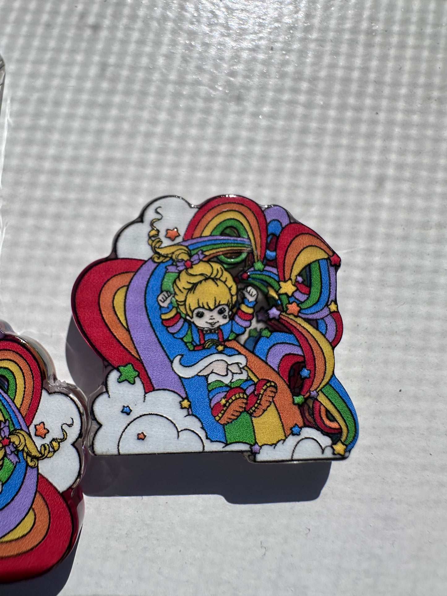 Rainbow girl colorful acrylic focal bead- set of 2/ focal bead/ pen beading / keychain bead