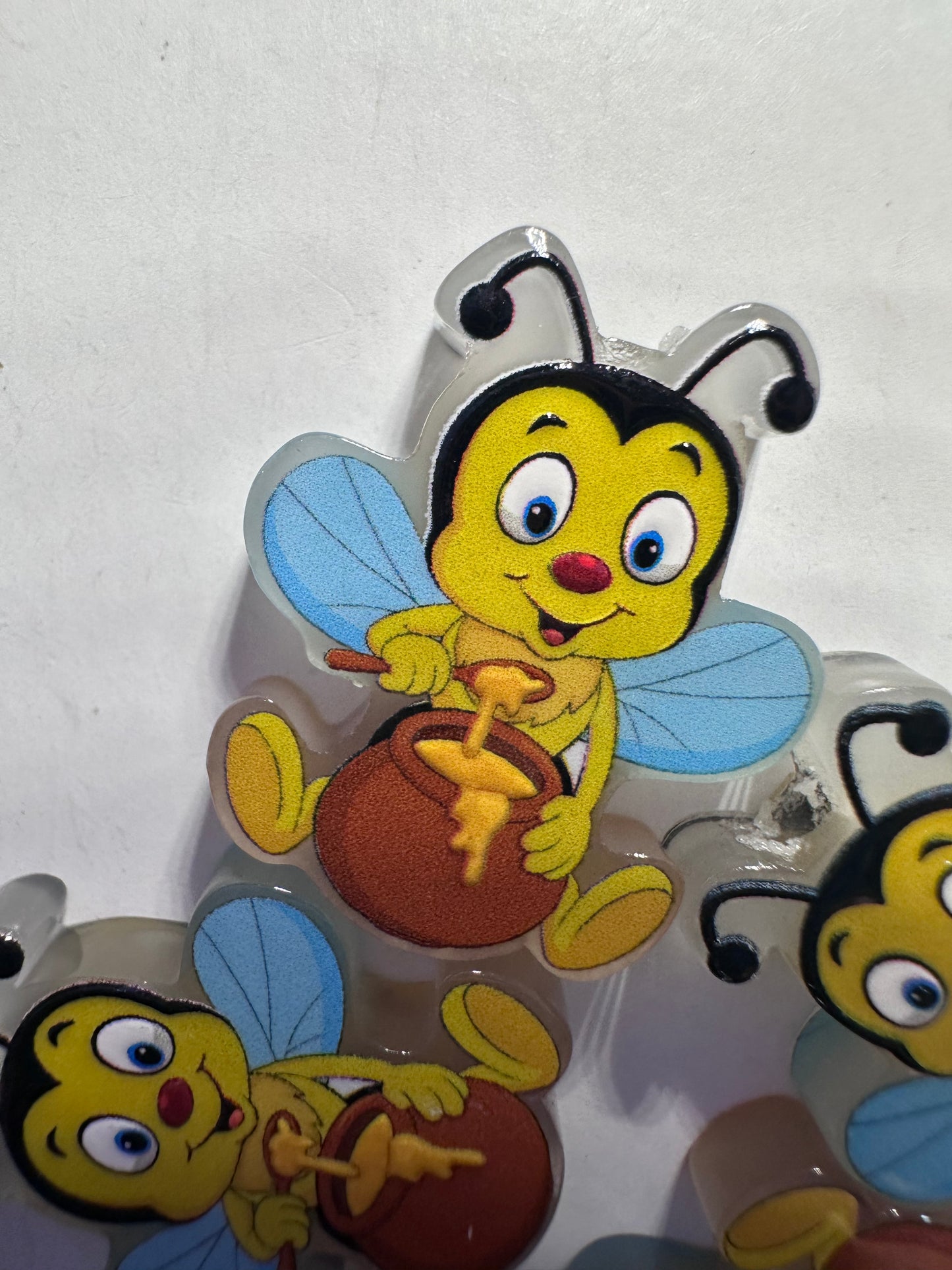 Bee with honey acrylic focal bead- set of 2/ focal bead/ pen beading / keychain bead