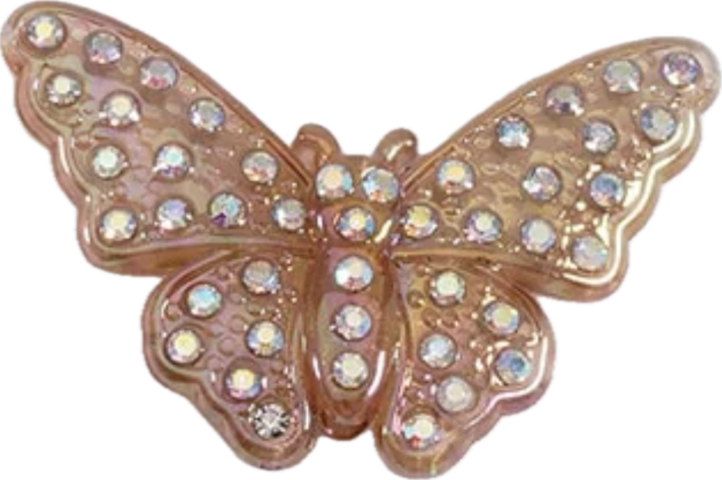 Large fancy butterflies with sparkly rhinestones- set of 3/double sided/ beadable pen/ keychain beads/ acrylic beads/ UV coated/ 38mmx56mm