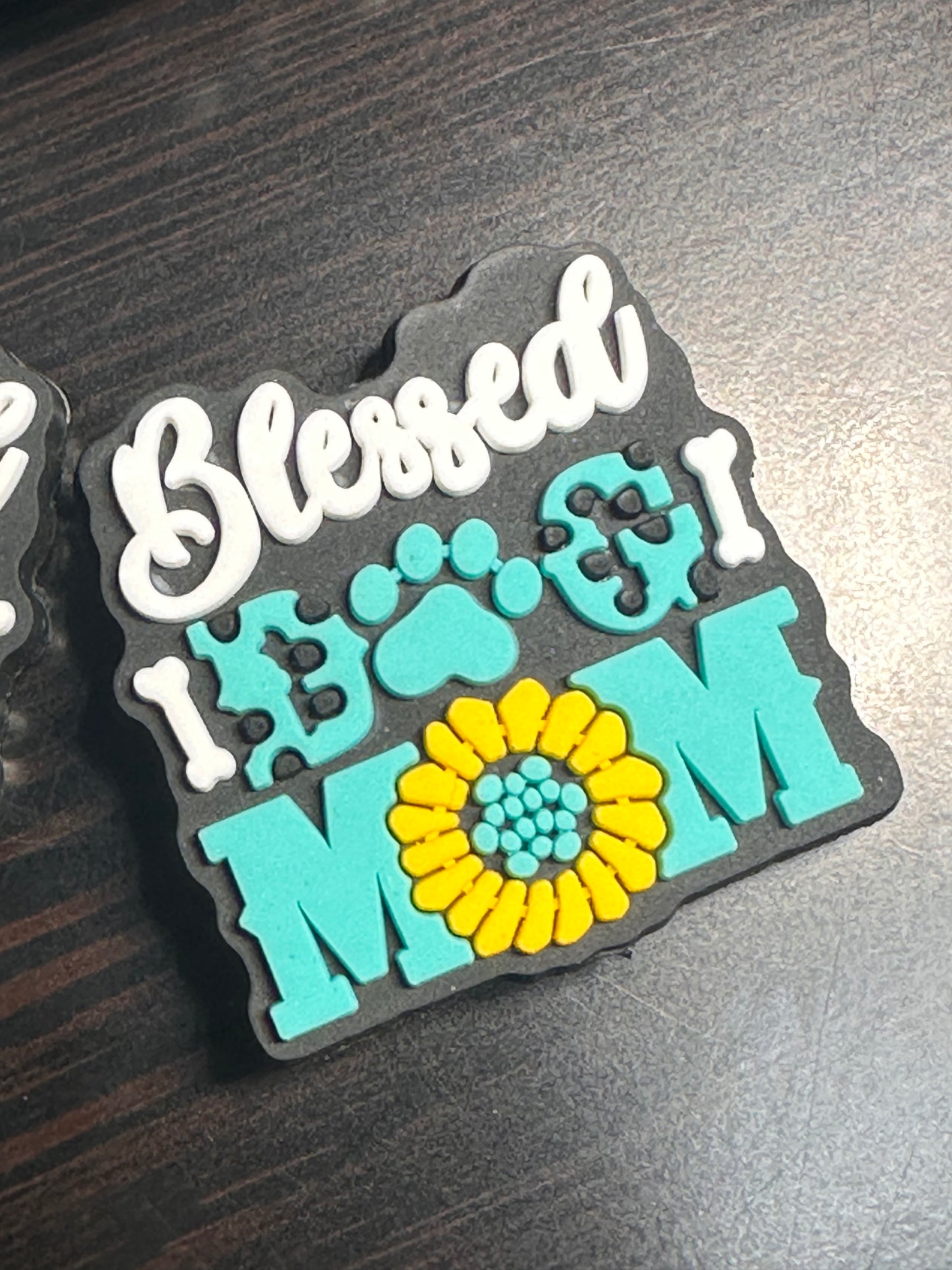 Blessed Dog Mom beads/ Focal Bead/ beadable pen/ Silicone  bead/ keychain bead/ pet / dog/