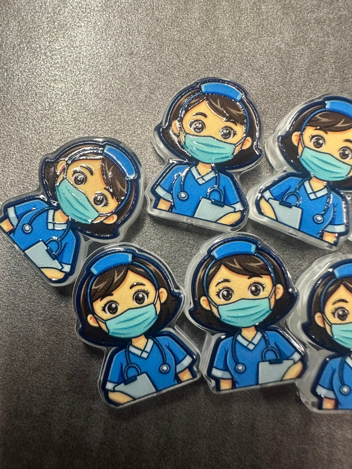 Nurse acrylic focal bead- set of 2/ focal bead/ pen beading / keychain bead/