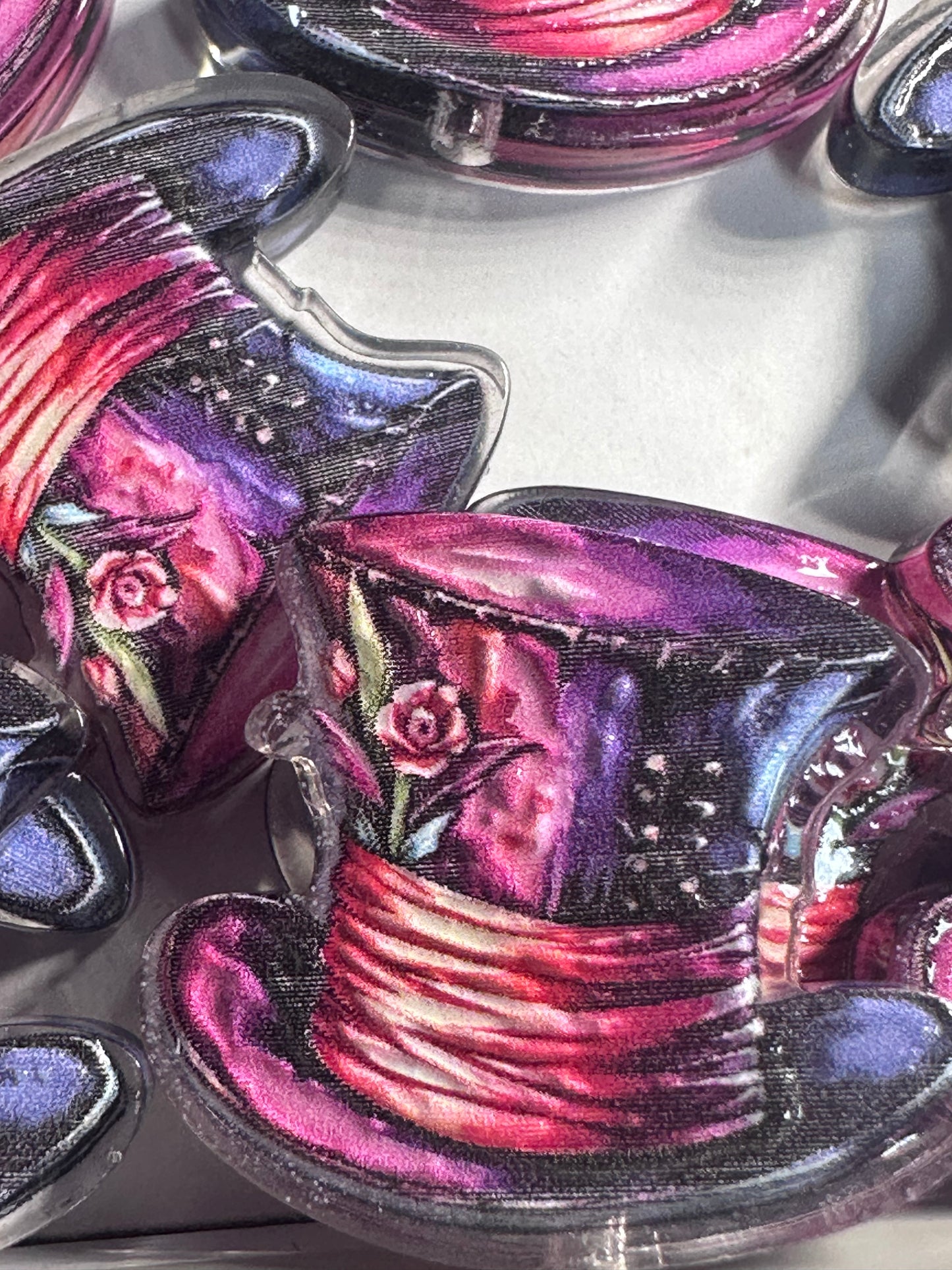 Top Hat acrylic focal bead- set of 2/ focal bead/ pen beading / keychain bead