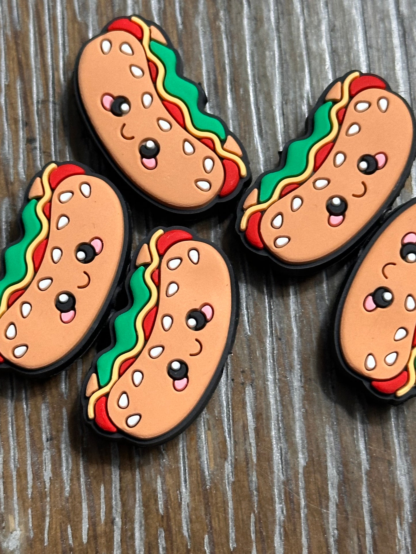 Hot dog focal bead/ silicone/ restaurant/ pen beading
