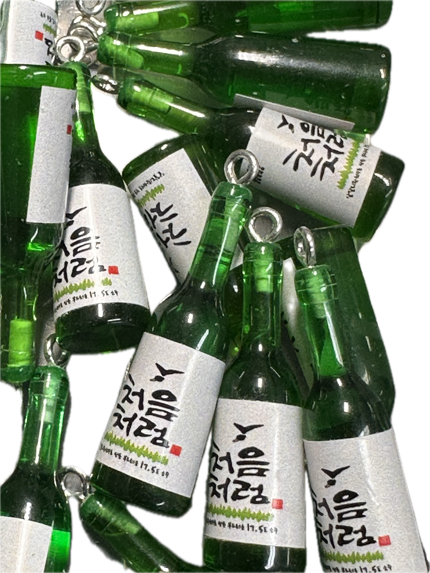 Mini Bottle Charms – Resin Drink Beads for Keychains, Jewelry & DIY Crafts / green bottles