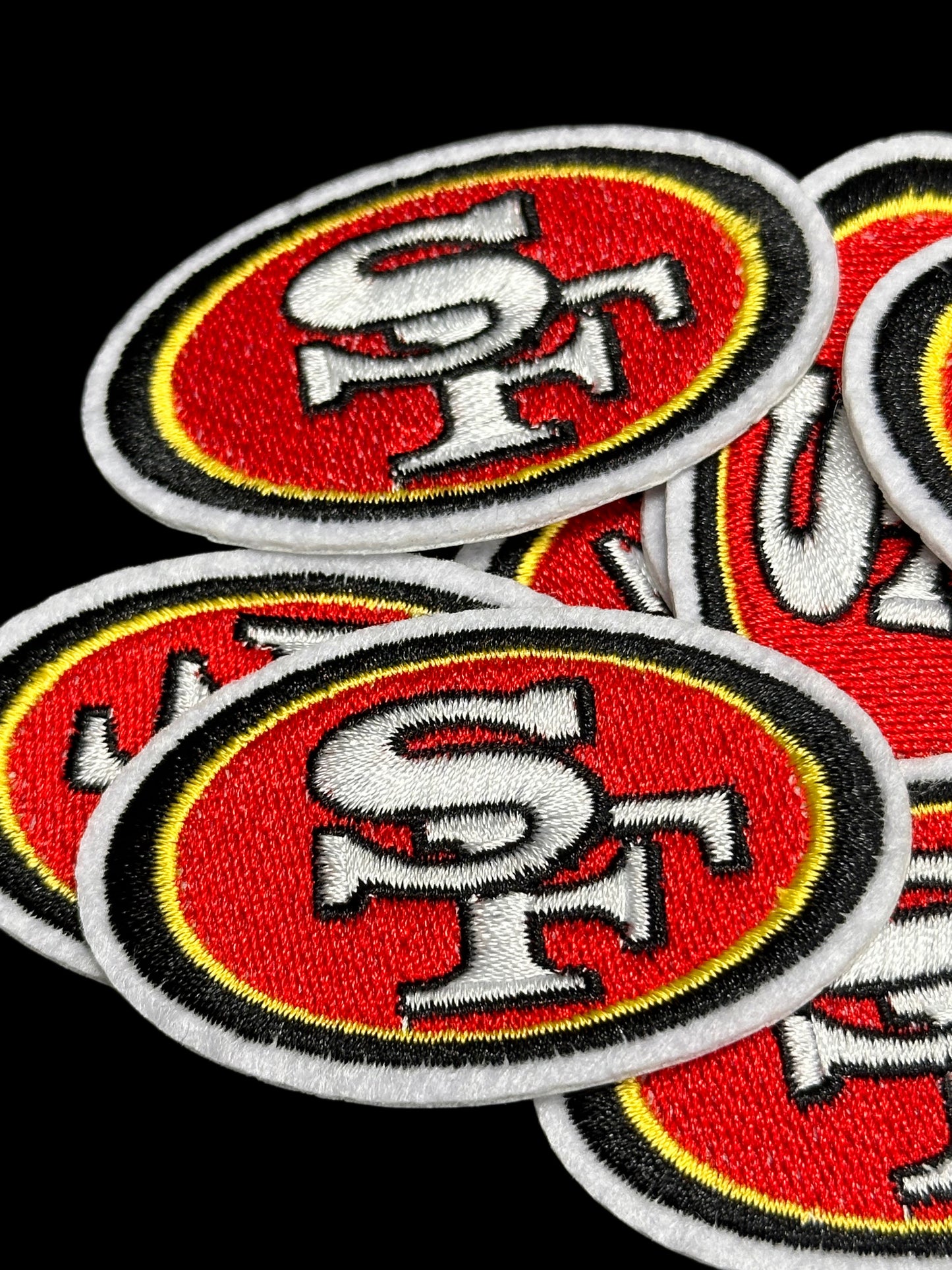 SF SAN FRANCISCO 49ers/IRON ON PATCH/ SIZE SMALL/ QUALITY MATERIAL/FABRIC PATCHES/FOOTBALL TEAM