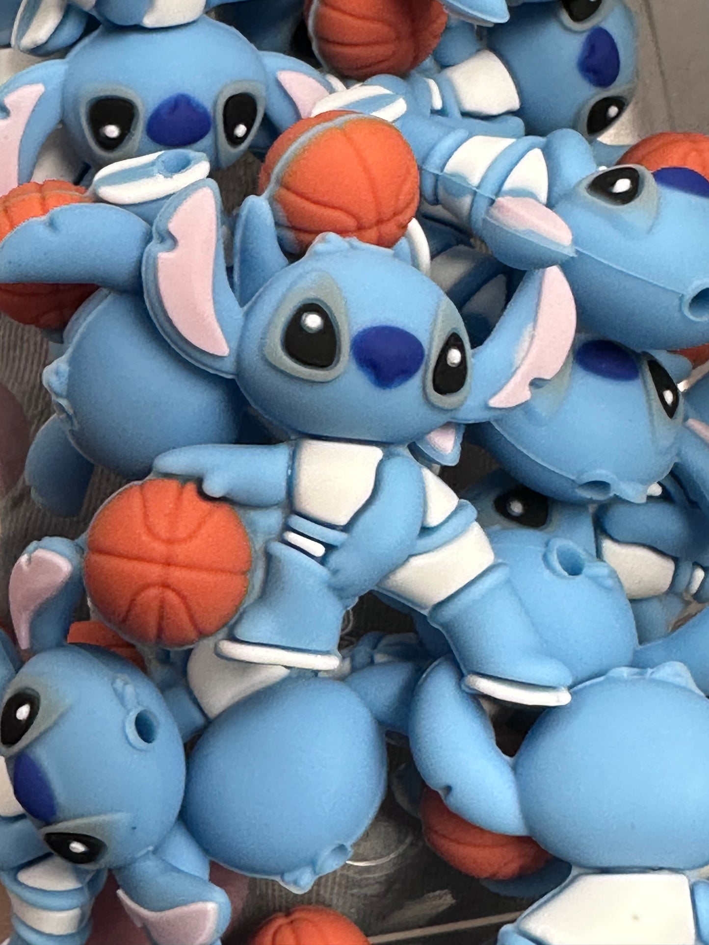 3D Blue guy playing basketball Focal Bead #2