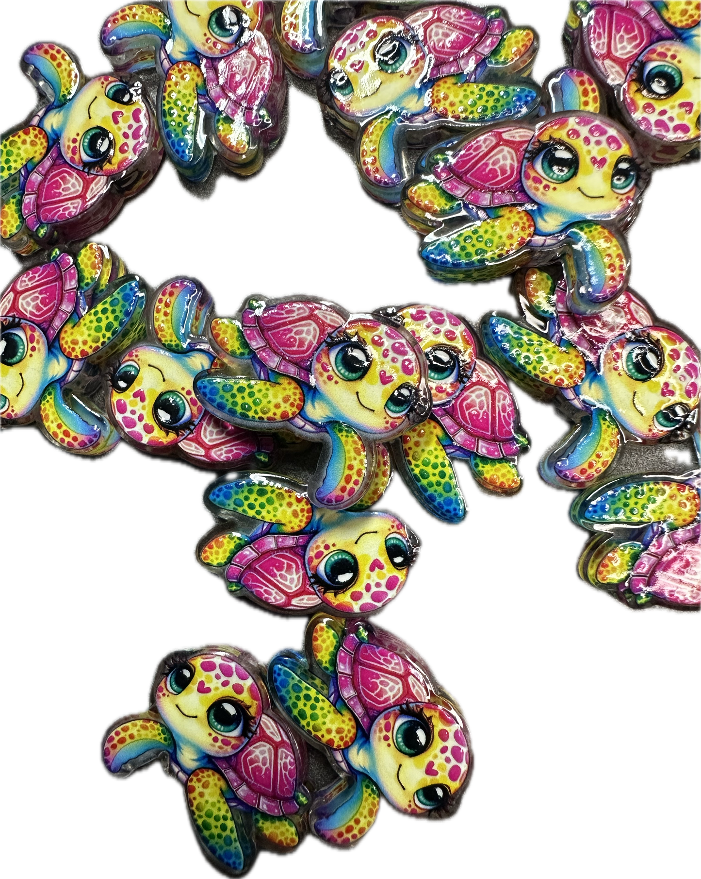 Sea Turtle acrylic focal bead- set of 2/ focal bead/ pen beading / keychain bead/ ocean life - sea life