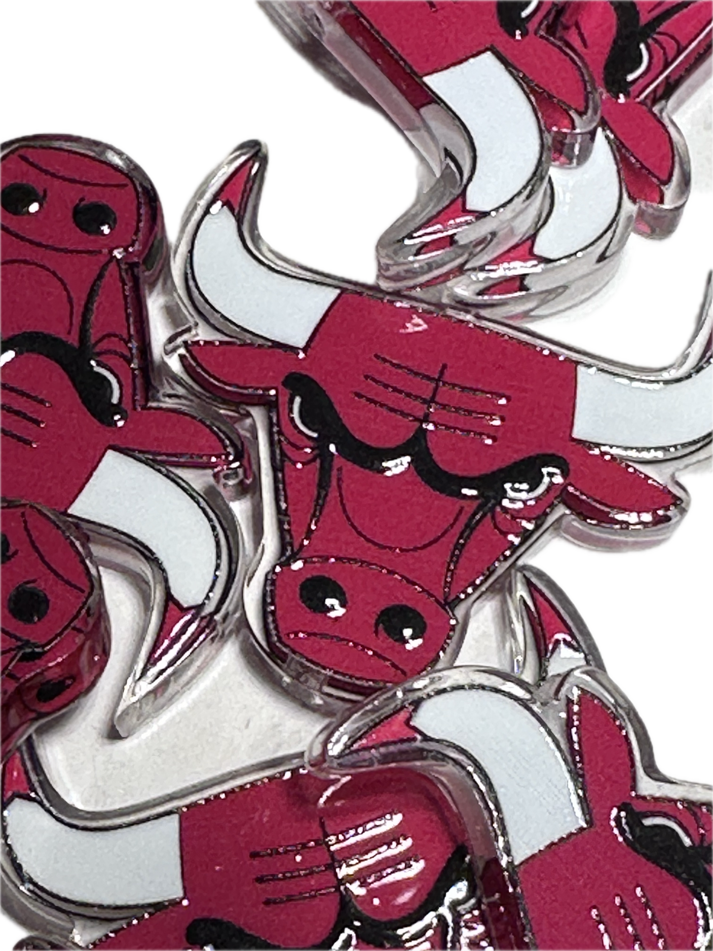 Chicago Bulls acrylic focal bead- set of 2/ focal bead/ pen beading / keychain bead/ basketball