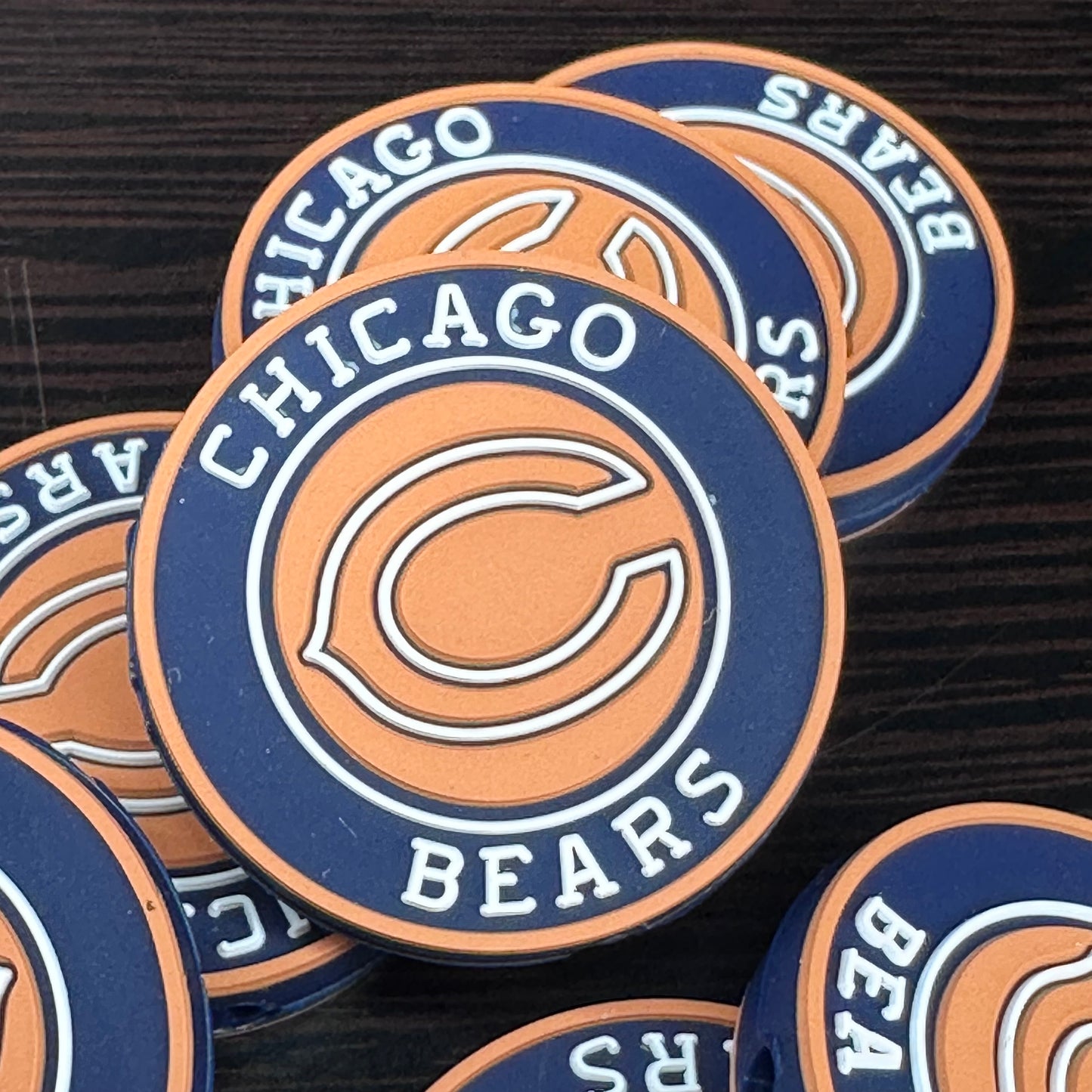 Chicago Bears round focal bead- style 4/ Silicone bead for beadable products