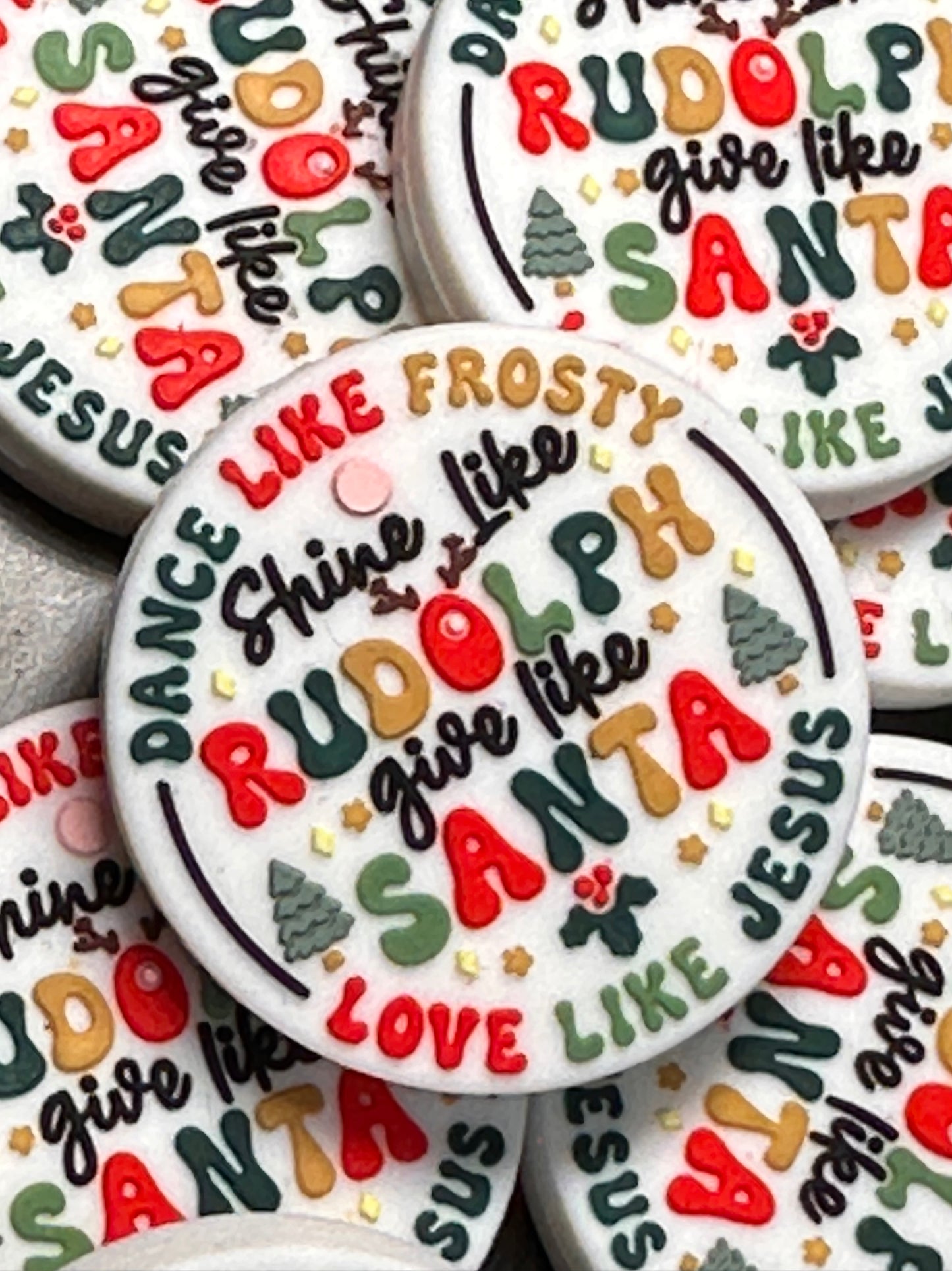 Christmas Focal Bead/ beadable pen/ Silicone  bead/ keychain bead