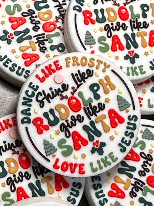 Christmas Focal Bead/ beadable pen/ Silicone  bead/ keychain bead