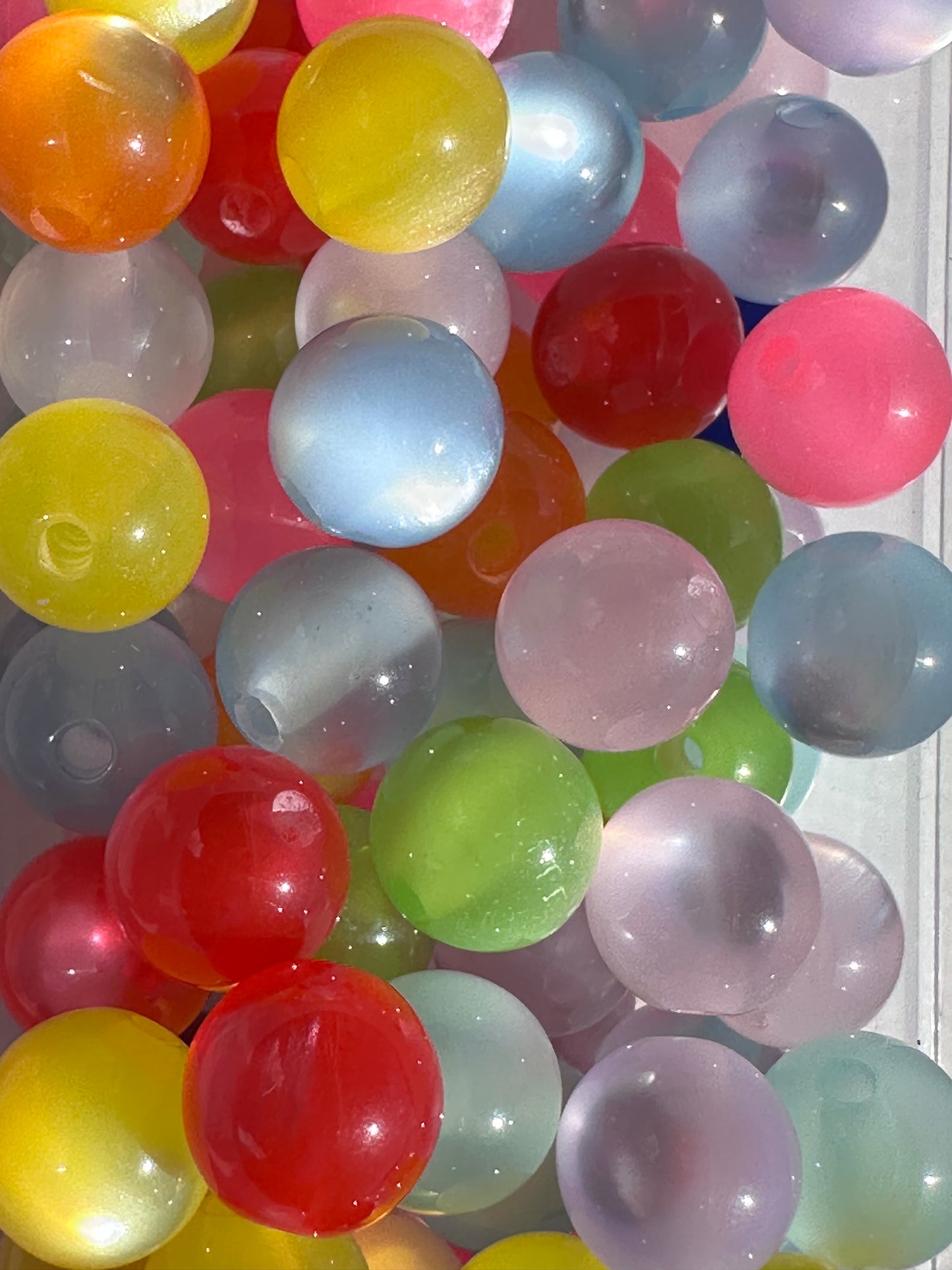10mm Cat Eye Acrylic Beads – Assorted Colors | Sets of 10, 25, 50. Perfect for jewelry DIY