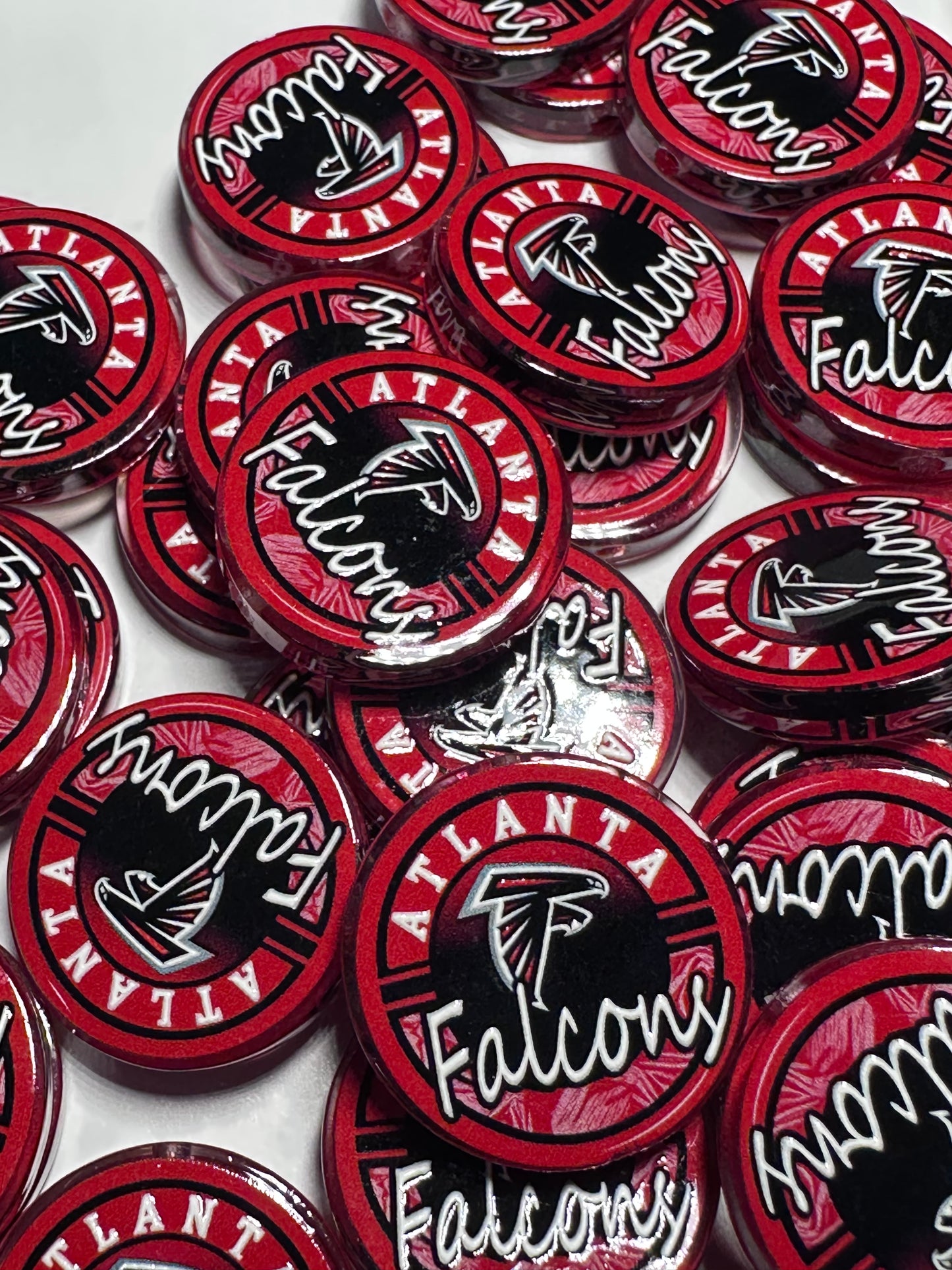 NEW Atlanta Falcons acrylic focal bead- set of 2/ focal bead/ pen beading / keychain bead