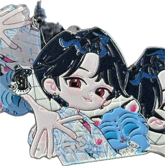 Cute Anime Boy & Cat Focal Pendants – Acrylic Bag Charm Charms (Set of 5)