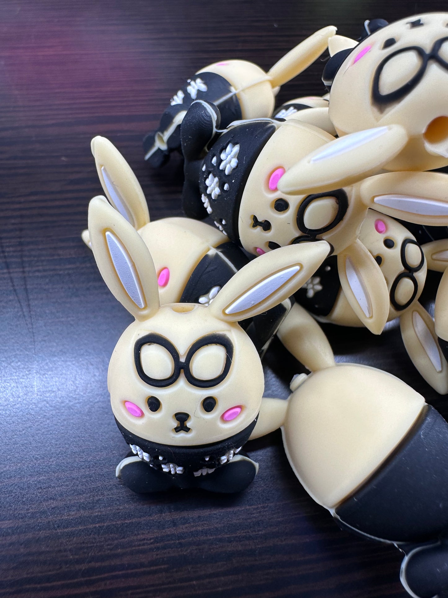 3D Easter bunny focal bead/ silicone bead/ pen beading/ DIY/ Easter egg/ bunny ears