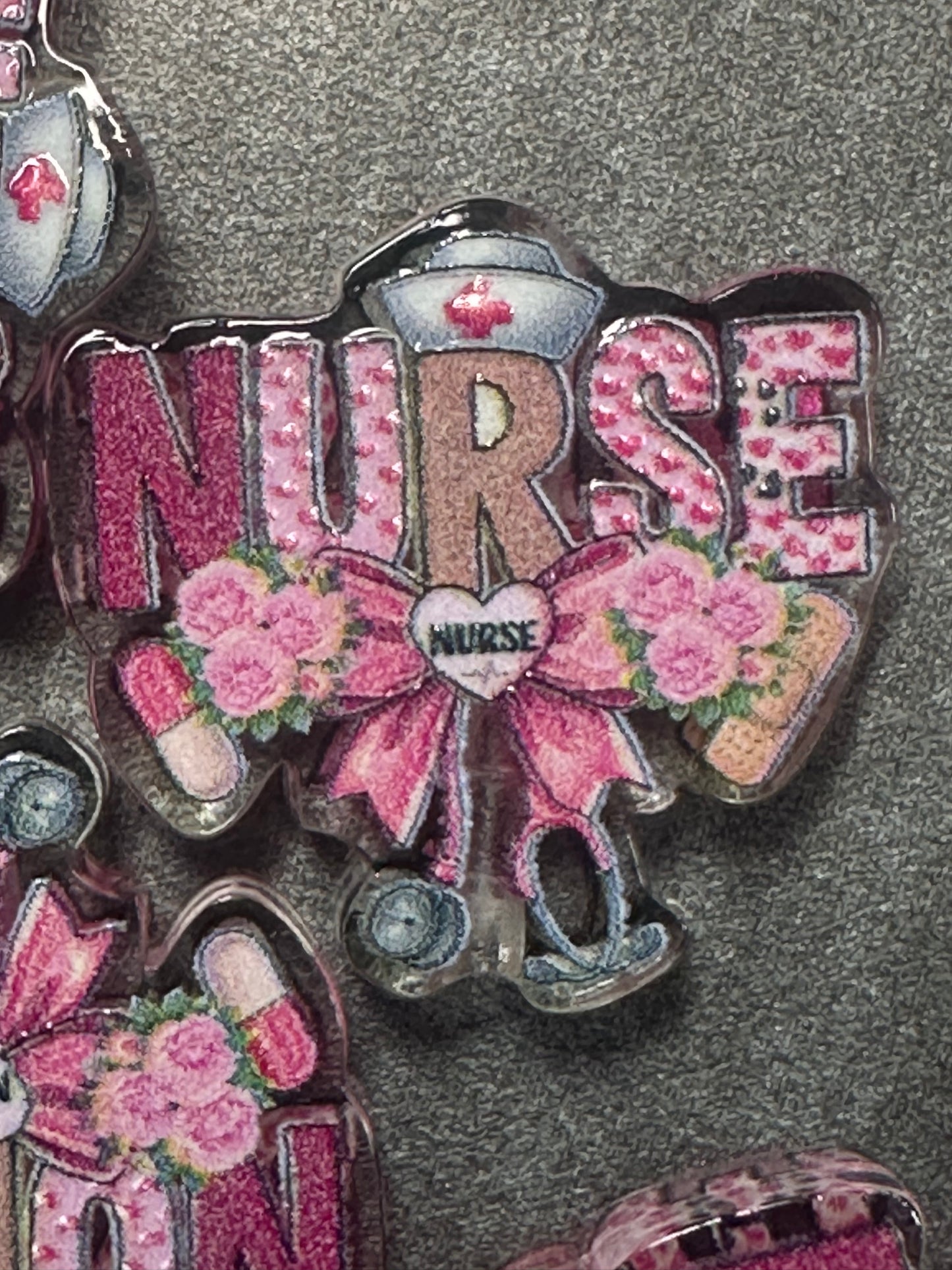 Nurse acrylic focal bead- set of 2/ focal bead/ pen beading / keychain bead/