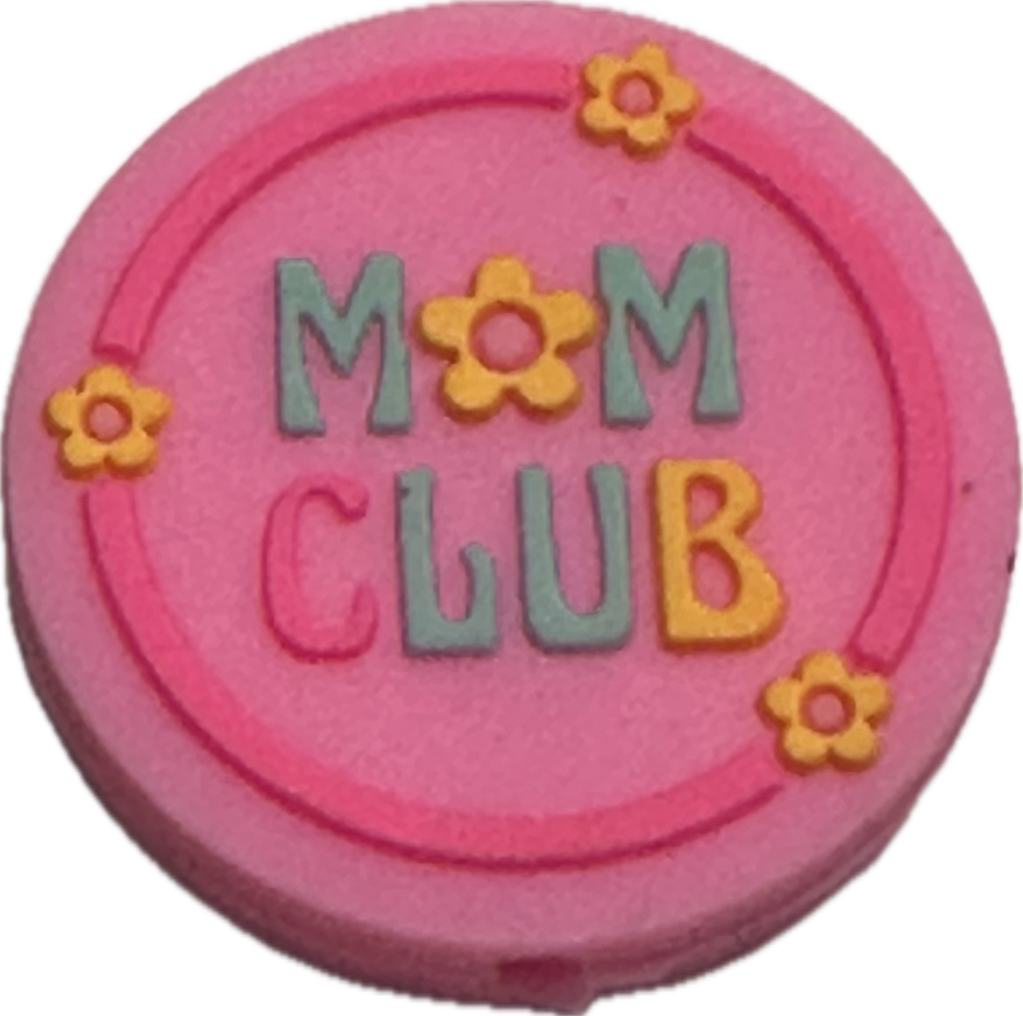 Moms Club / mama Focal Bead/ for beadable pen/ Silicone  bead/keychain bead/ round shaped/ Mothers Day/ new mom