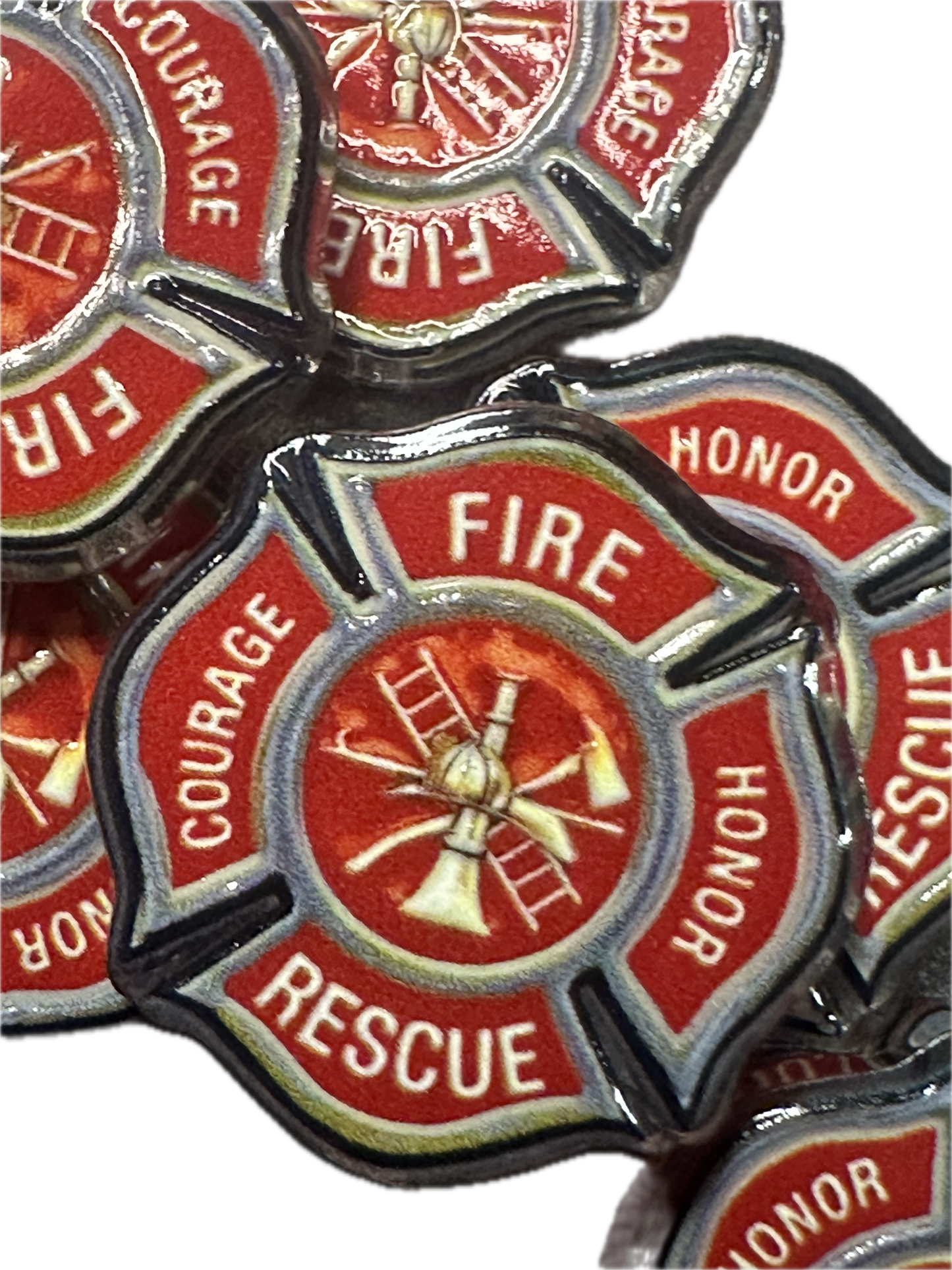 Firefighter acrylic focal bead- set of 2/ focal bead/ pen beading / keychain bead/