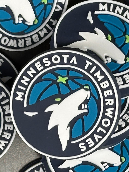 Minnesota Timberwolves focal bead / sports silicone bead