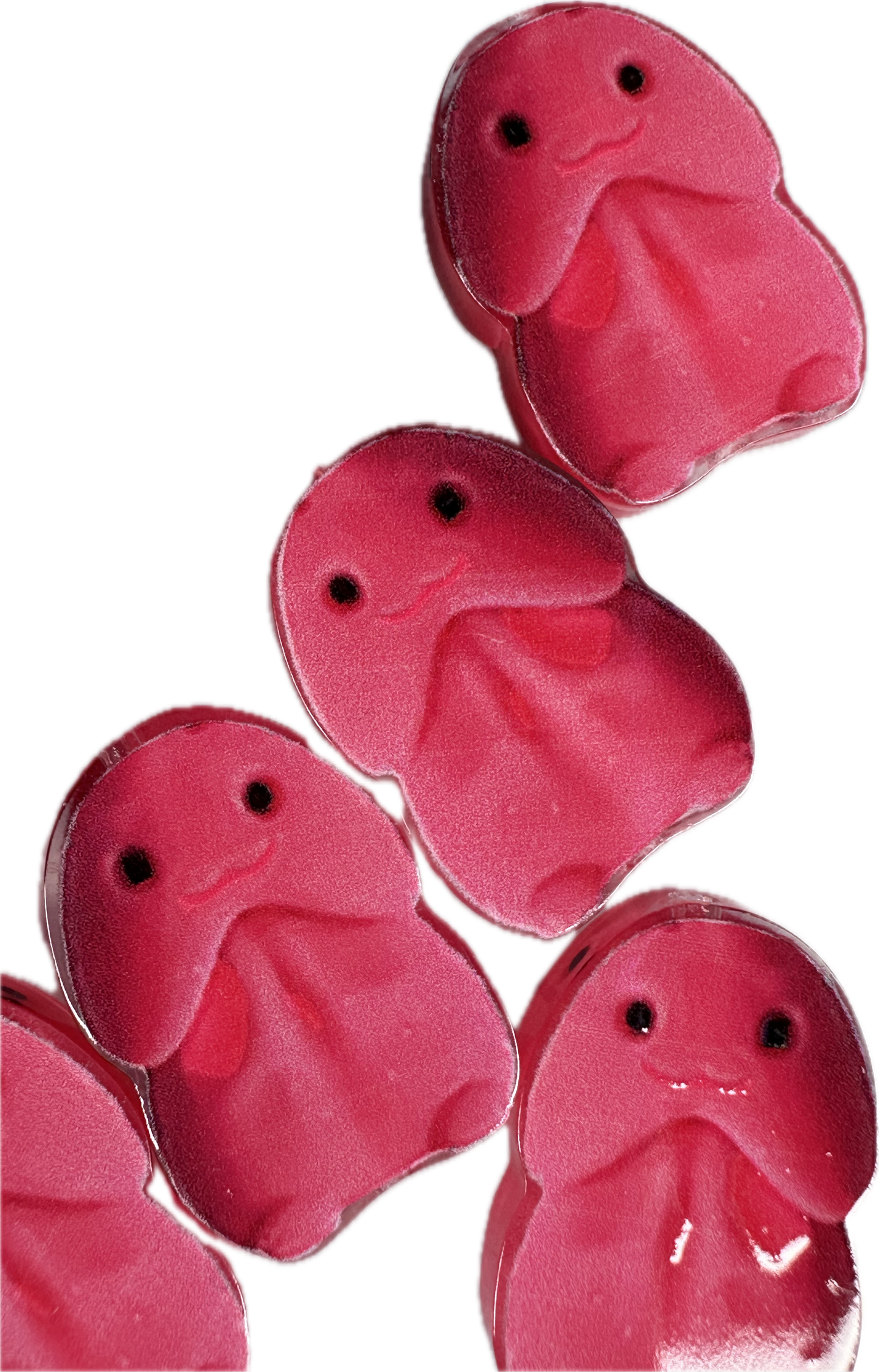 Pink weenie acrylic focal bead- set of 2/ focal bead/ pen beading / keychain bead/ naughty