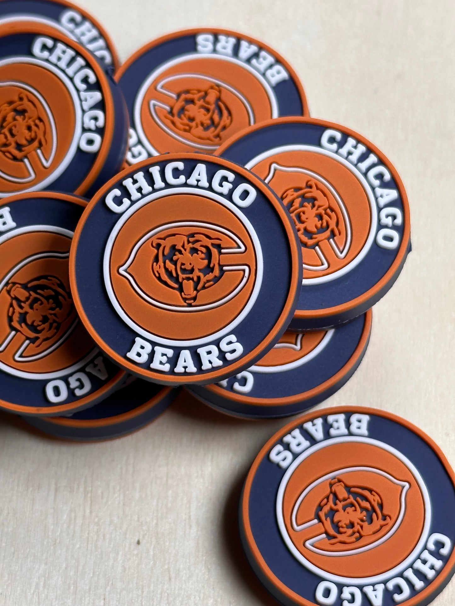 Chicago Bears round focal bead/