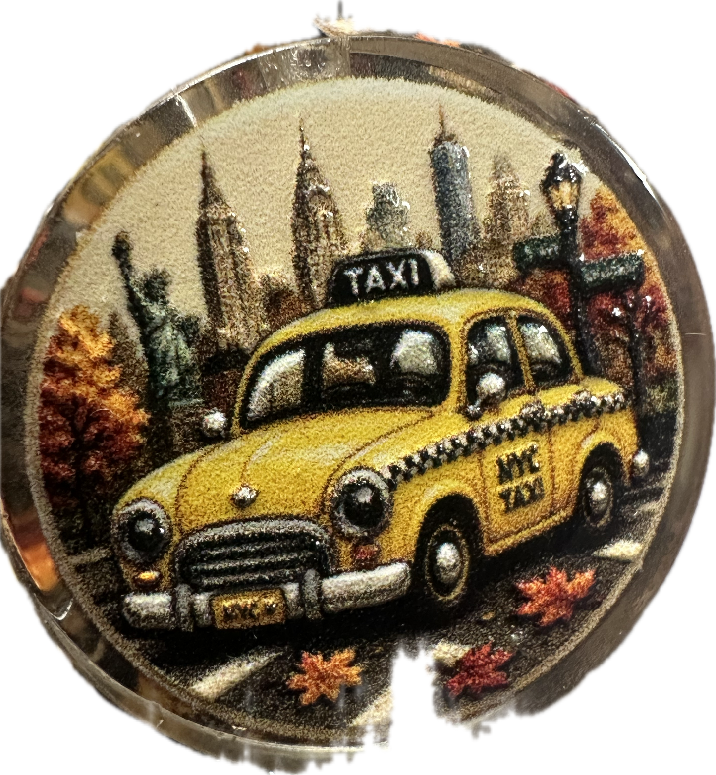 NYC Taxi acrylic focal bead- set of 2/ focal bead/ pen beading / keychain bead/ Designed by GREER and COMPANY
