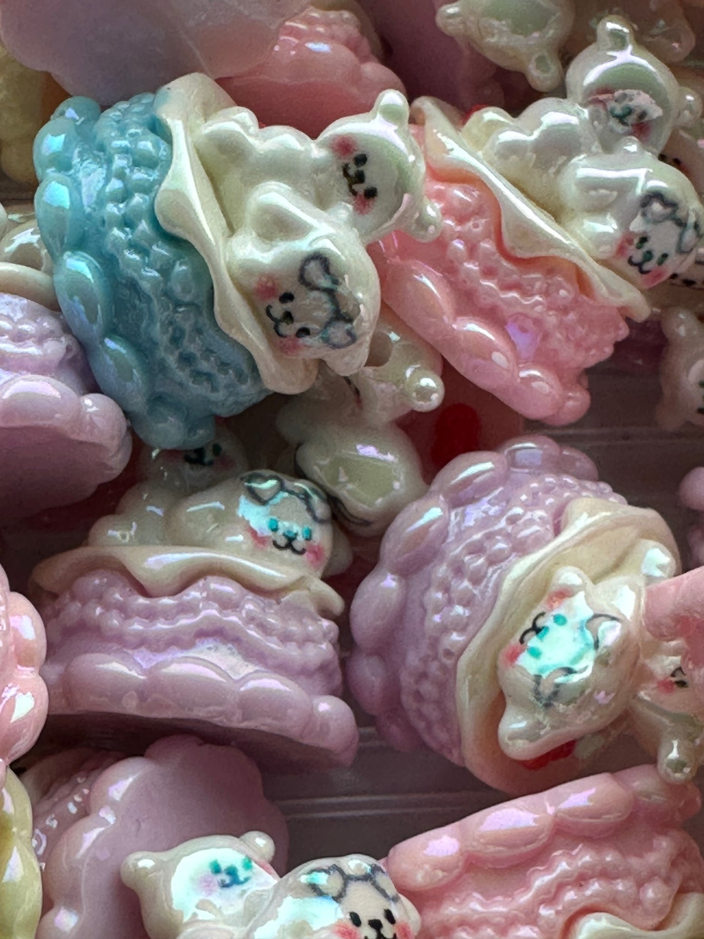 Birthday cake focal beads/ acrylic beads / 3D beads for focal beading-3 beads per set