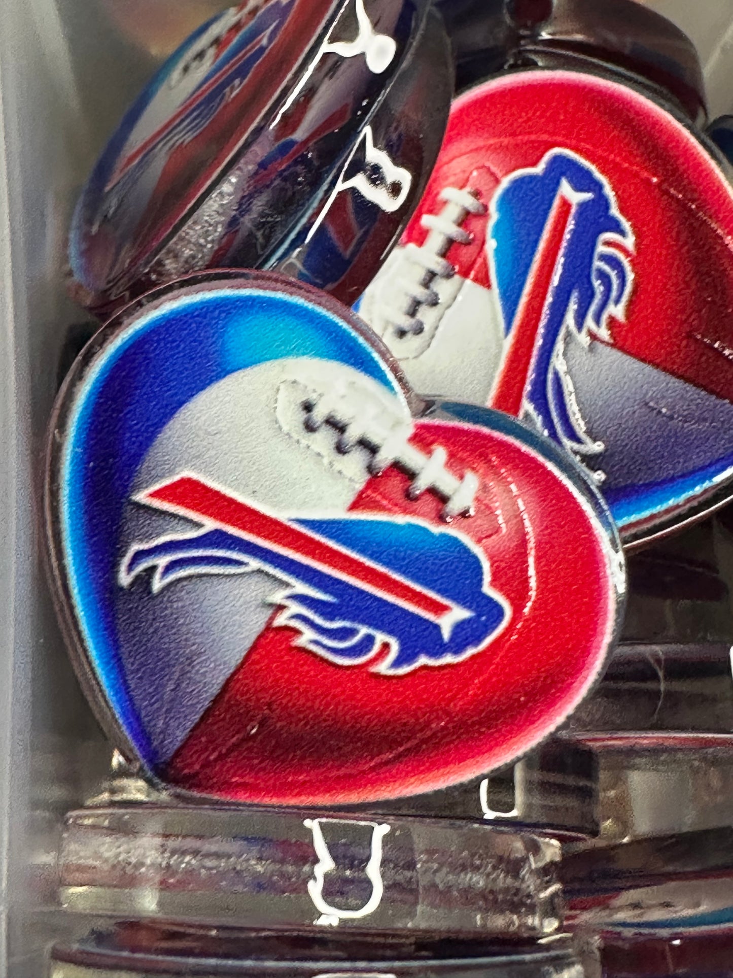 Buffalo heart acrylic focal bead- set of 2/ focal bead/ pen beading / keychain bead /football