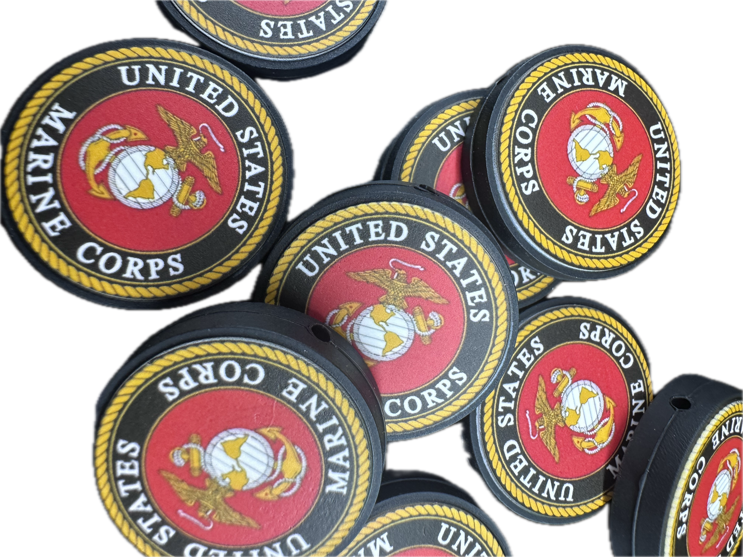 Veteran Military Marines Focal Bead/ beadable pen/ Silicone  bead/ keychain bead/ DIY