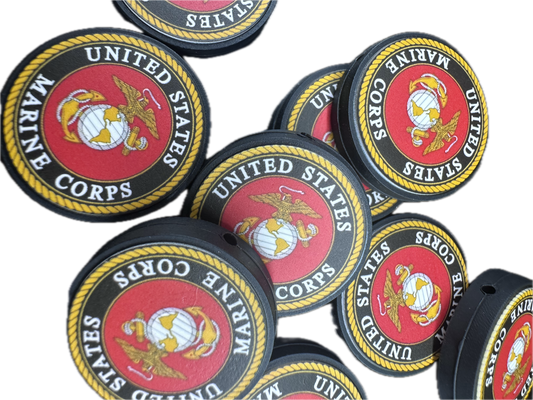Veteran Military Marines Focal Bead/ beadable pen/ Silicone  bead/ keychain bead/ DIY