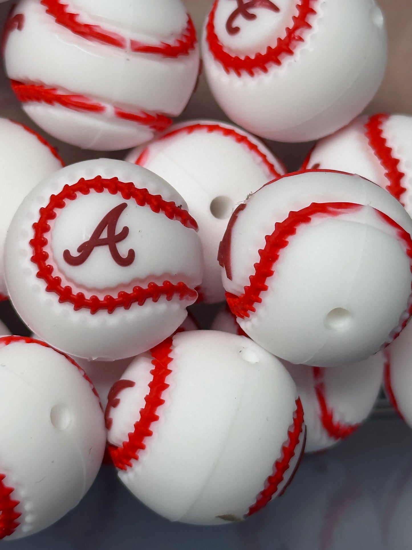 3D baseball Atlanta Braves focal bead/ silicone bead for pen beading