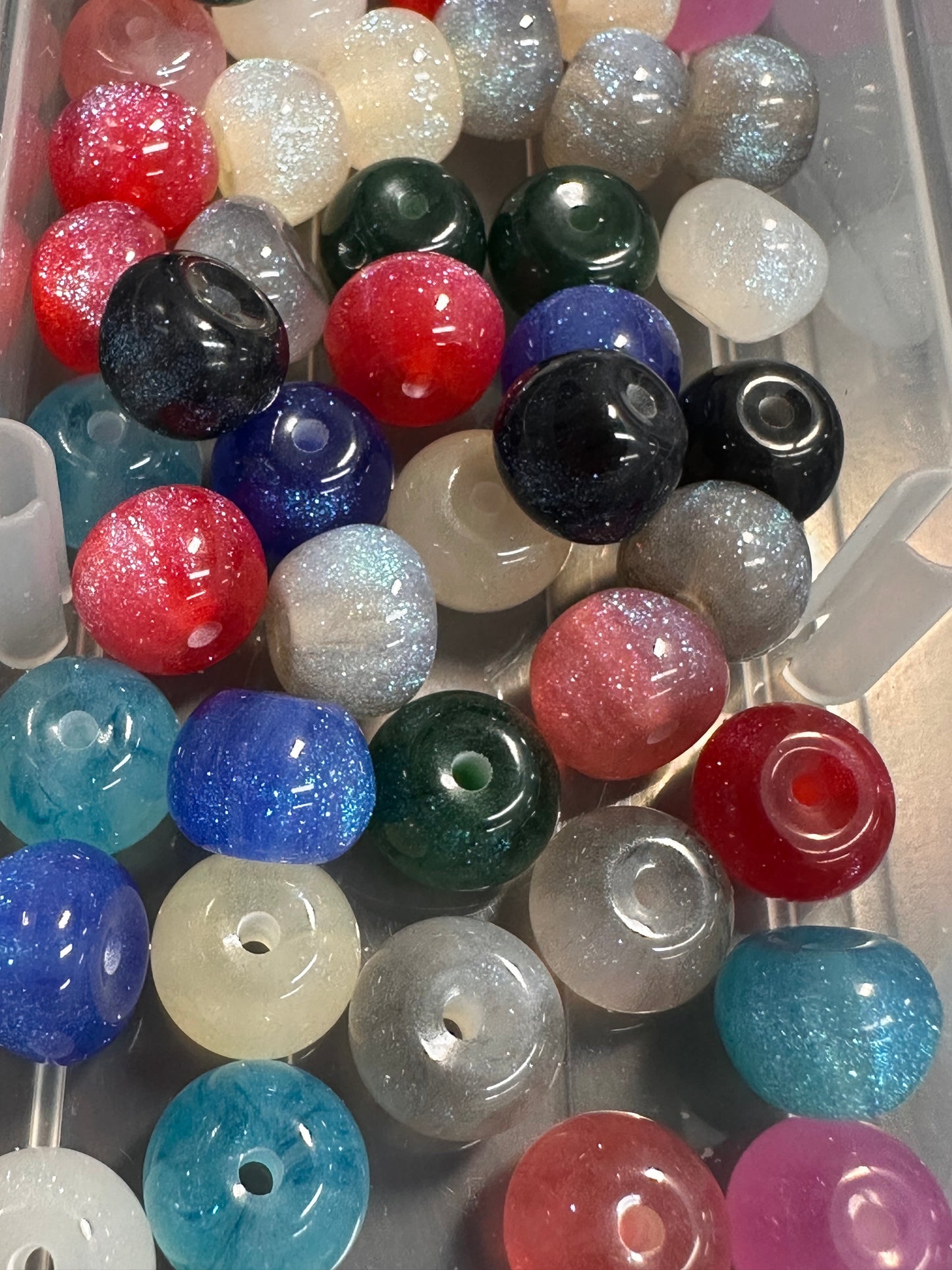 Beautiful glitter spacer apple shaped beads/10mm beads/ DIY Bead/ beadable pen/ keychain bead/ resin with glitter