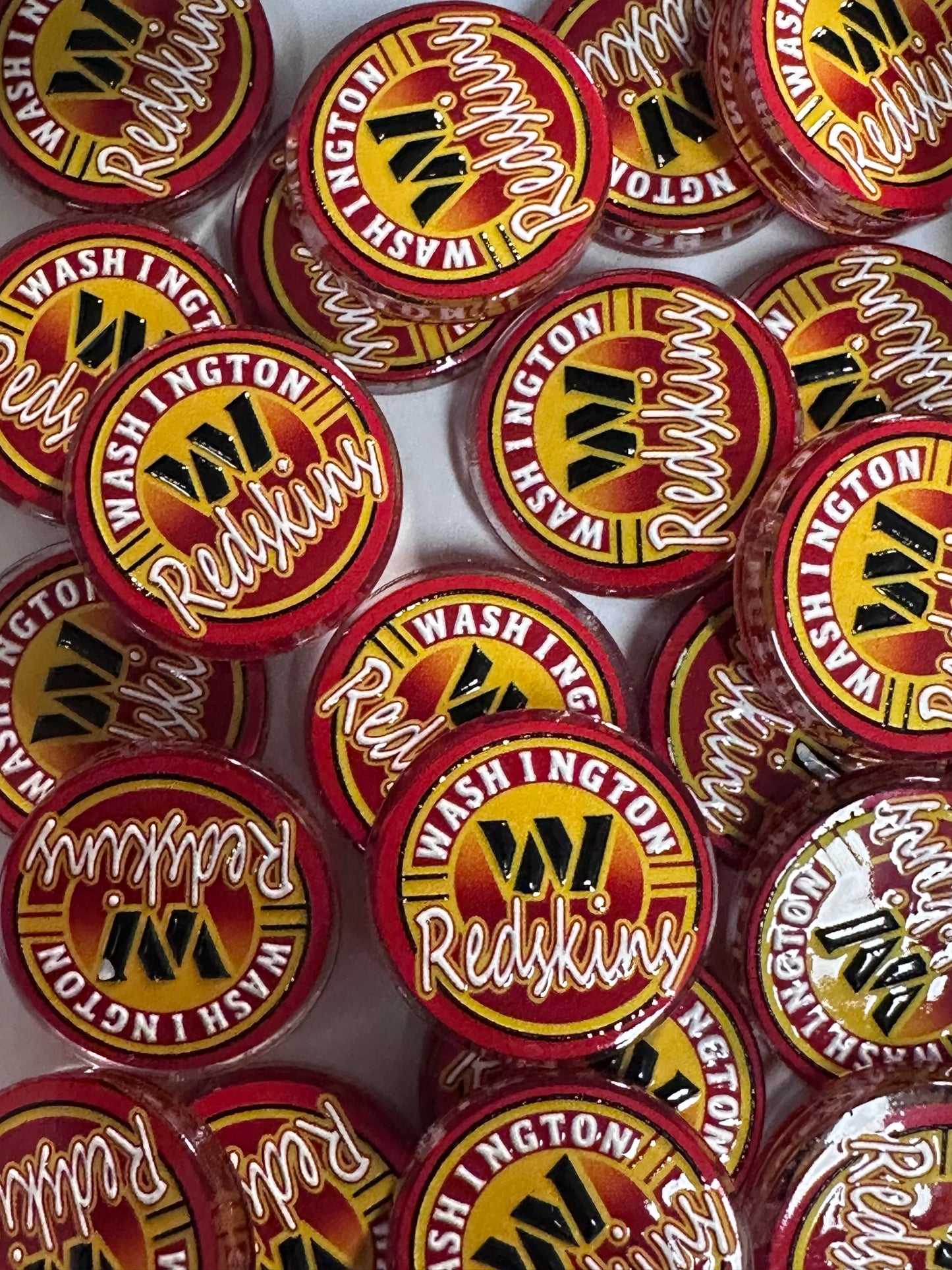 Washington Redskins acrylic focal bead- set of 2/ focal bead/ pen beading / keychain bead /football