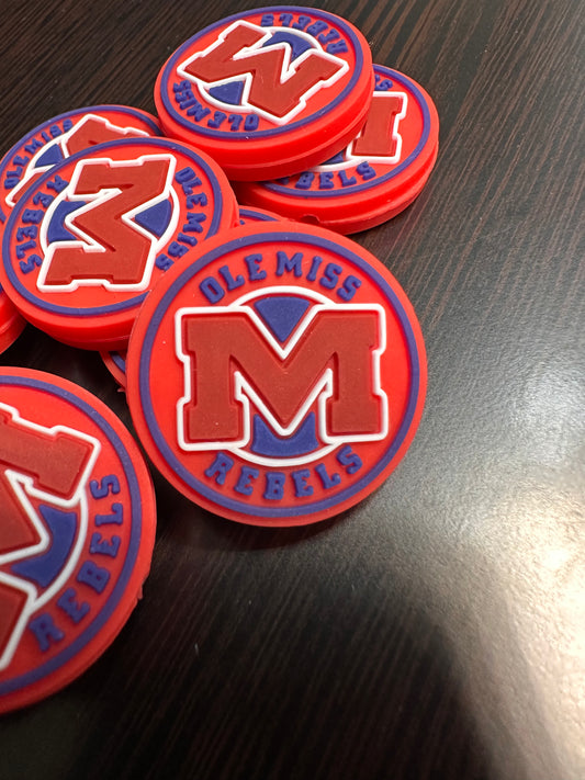 Ole Miss football focal bead design #1