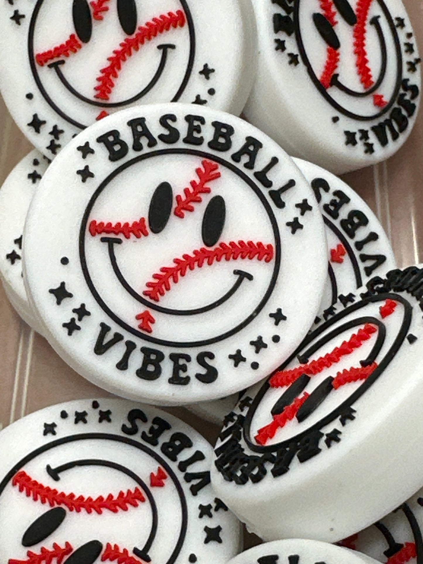 Baseball vibes silicone focal bead/ Baseball