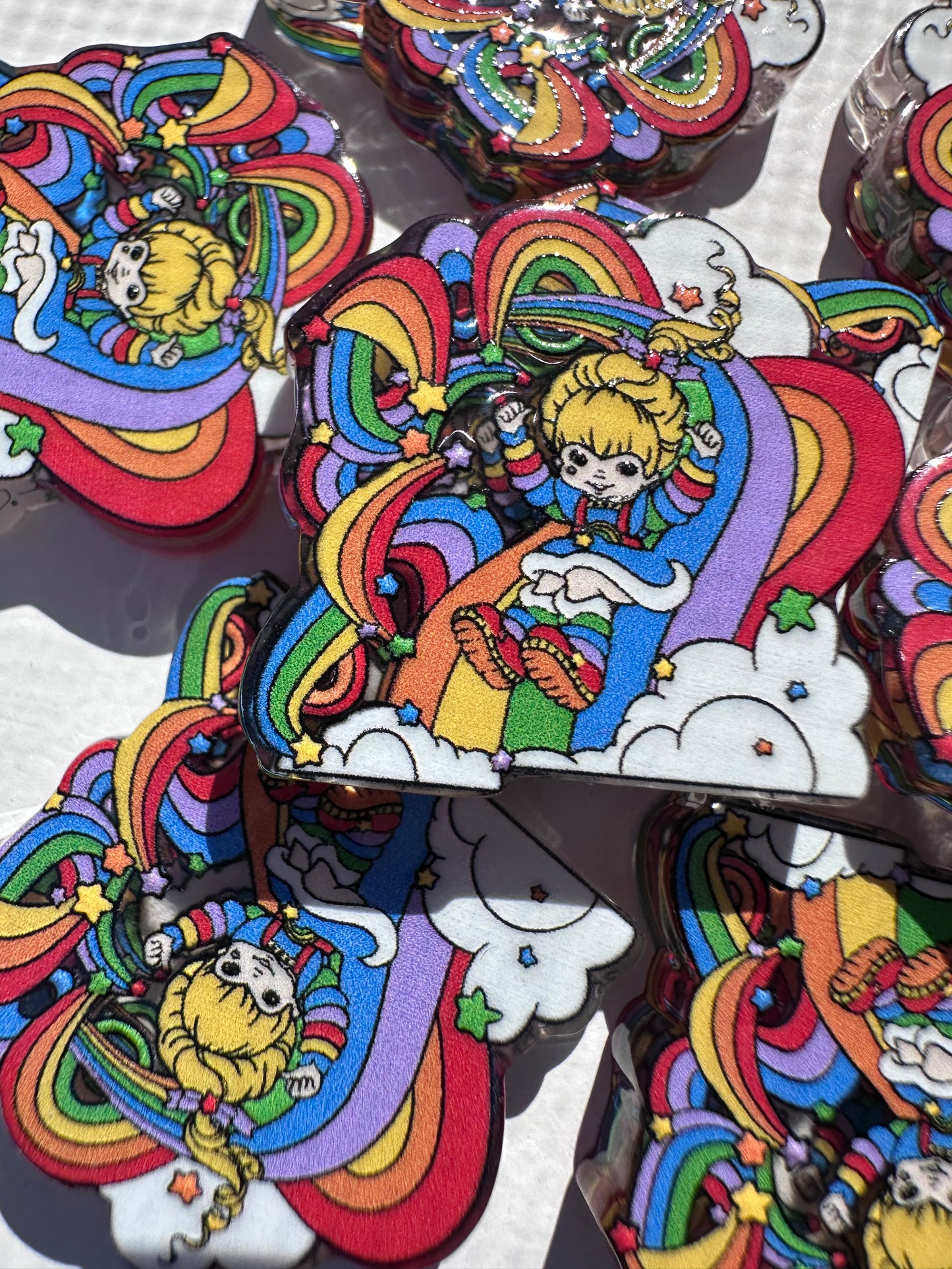 Rainbow girl colorful acrylic focal bead- set of 2/ focal bead/ pen beading / keychain bead