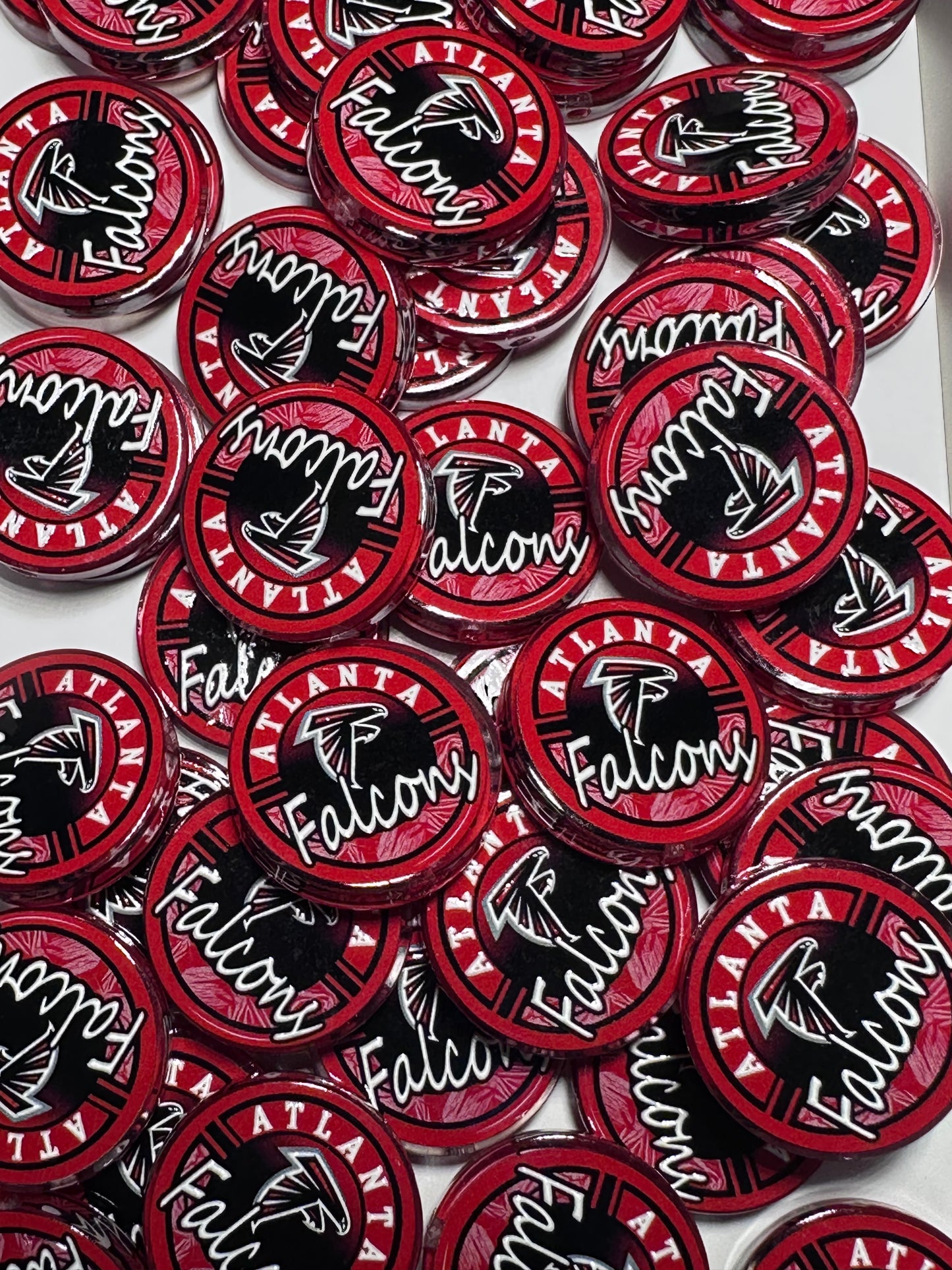 NEW Atlanta Falcons acrylic focal bead- set of 2/ focal bead/ pen beading / keychain bead