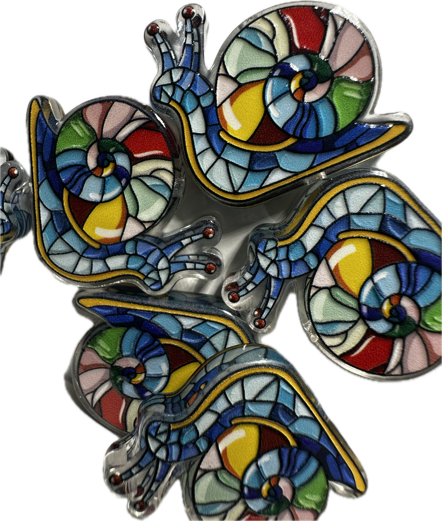 Colorful snail acrylic focal bead- set of 2/ focal bead/ pen beading / keychain bead/ mosaic