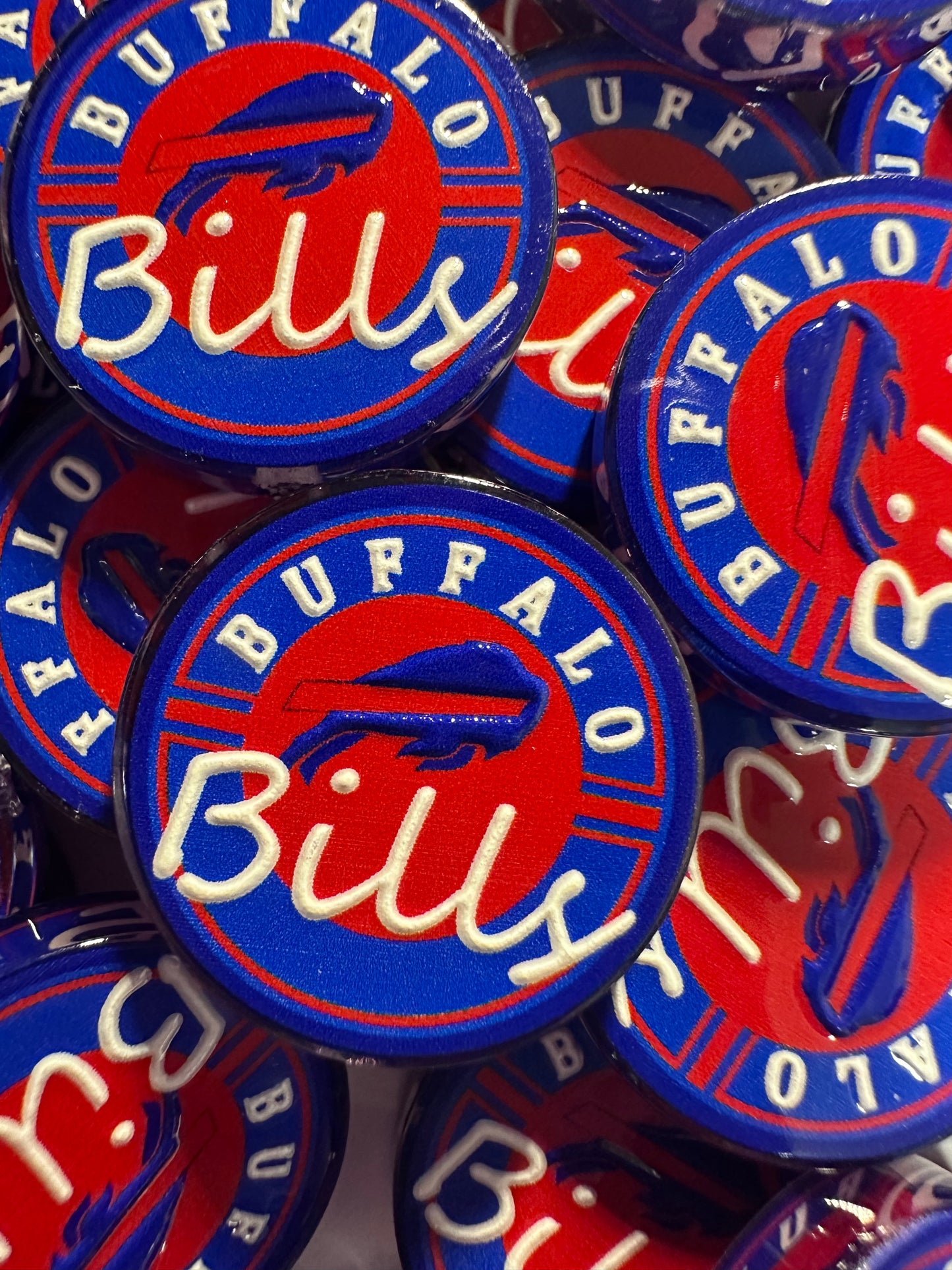 Buffalo Bills acrylic focal bead- set of 2/ focal bead/ pen beading / keychain bead /football