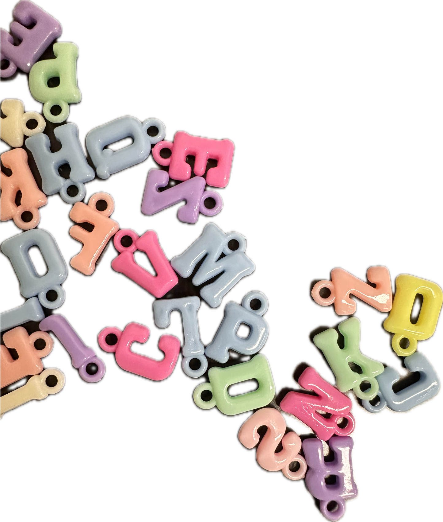 Plastic Letter Pendants – Full Alphabet Set (26 Acrylic A–Z Charms)