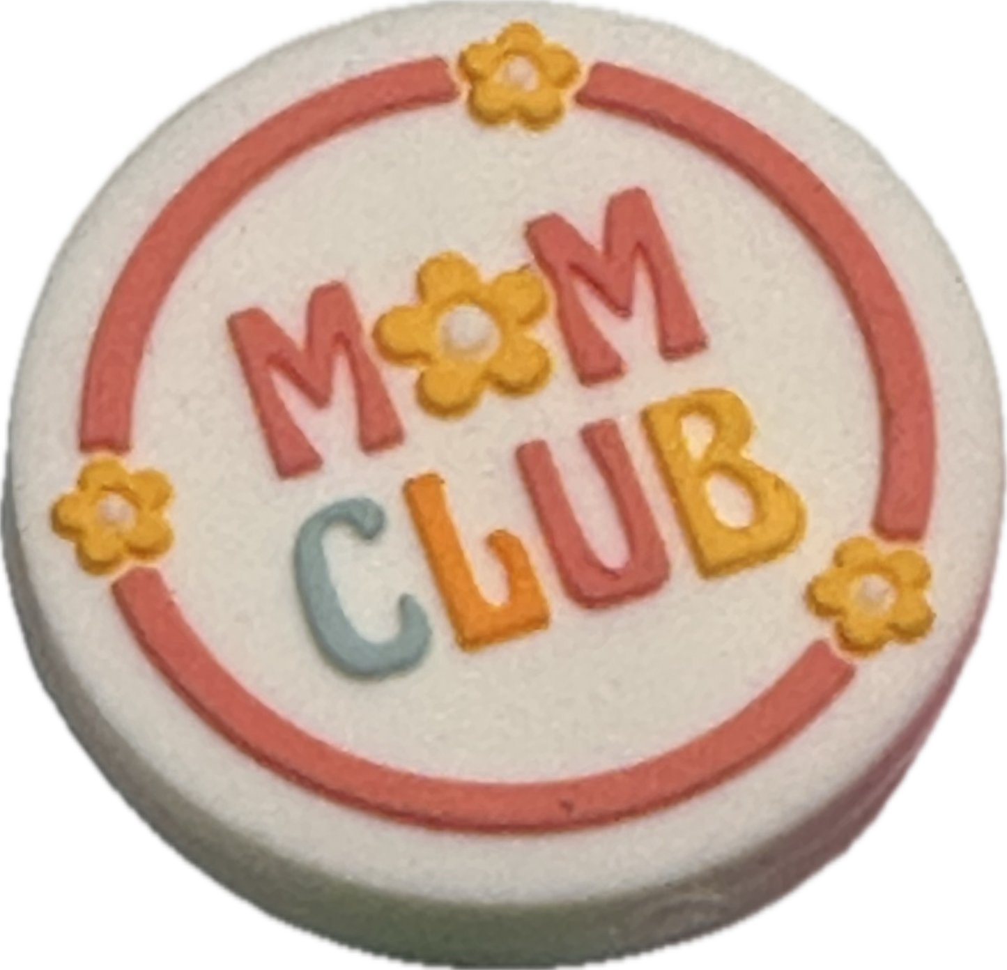 Moms Club / mama Focal Bead/ for beadable pen/ Silicone  bead/keychain bead/ round shaped/ Mothers Day/ new mom