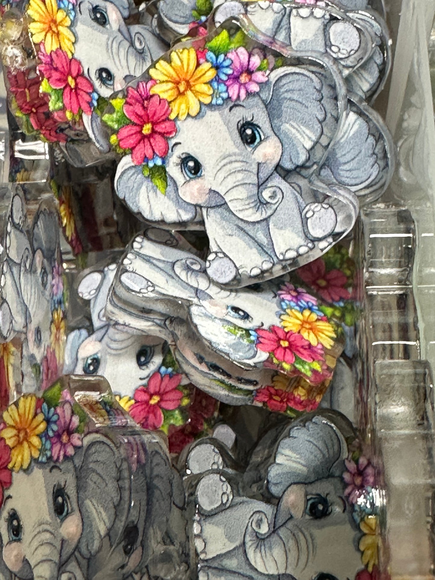 Elephant  acrylic focal bead- set of 2/ focal bead/ pen beading / keychain bead/