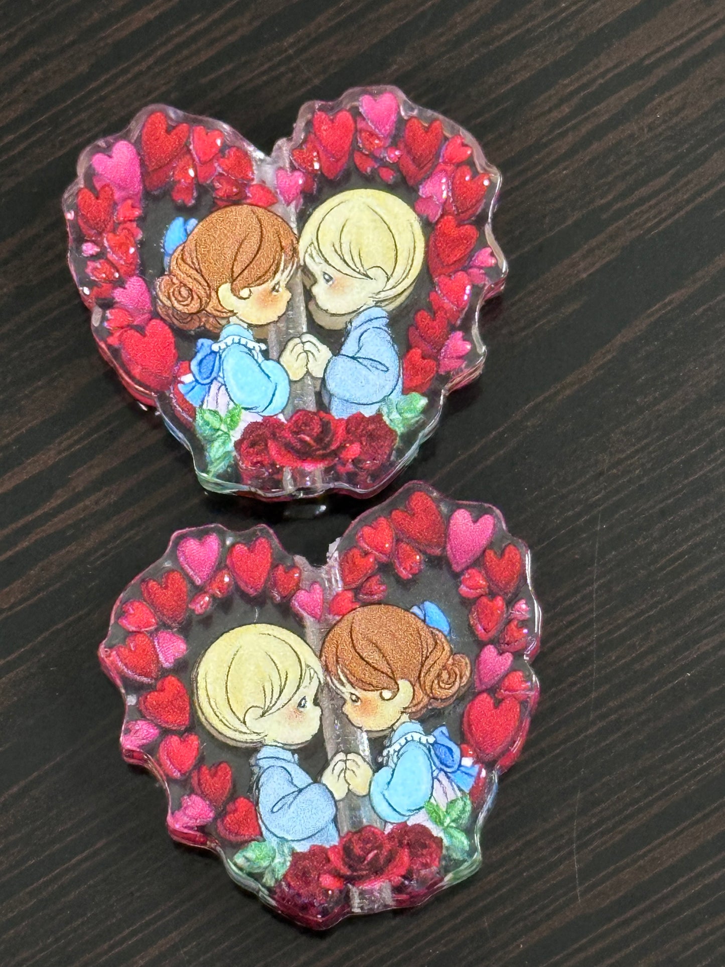 Boy and girl -love- heart- acrylic focal bead- set of 2/ focal bead/ pen beading / keychain bead /cute for a birthday pen (Copy)
