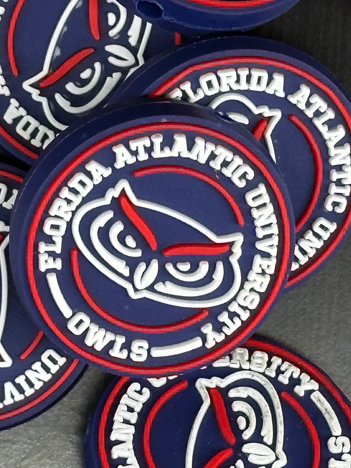 Florida Atlantic University focal bead / football silicone bead