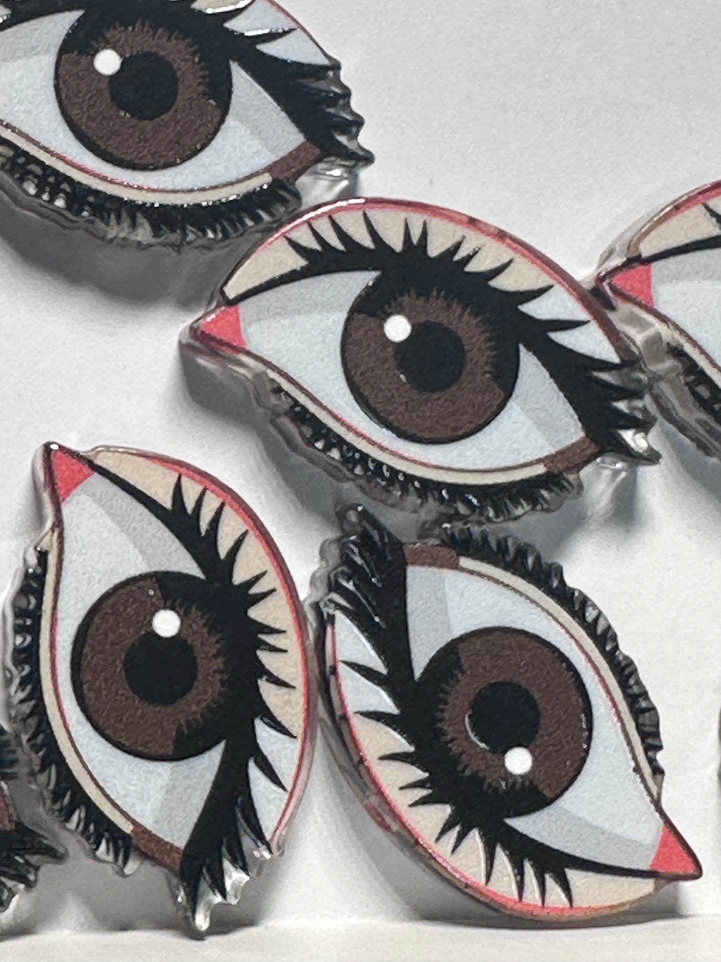 Eyeball acrylic focal bead- set of 2/ focal bead/ pen beading / keychain bead /makeup artist/ brown eye