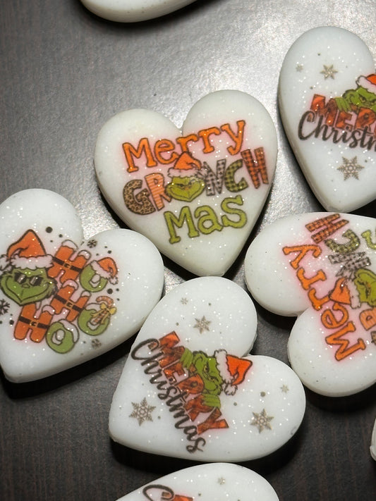Luminous Christmas Focal Bead/ beadable pen/ Silicone  bead/ keychain bead/ green guy/ heart shaped