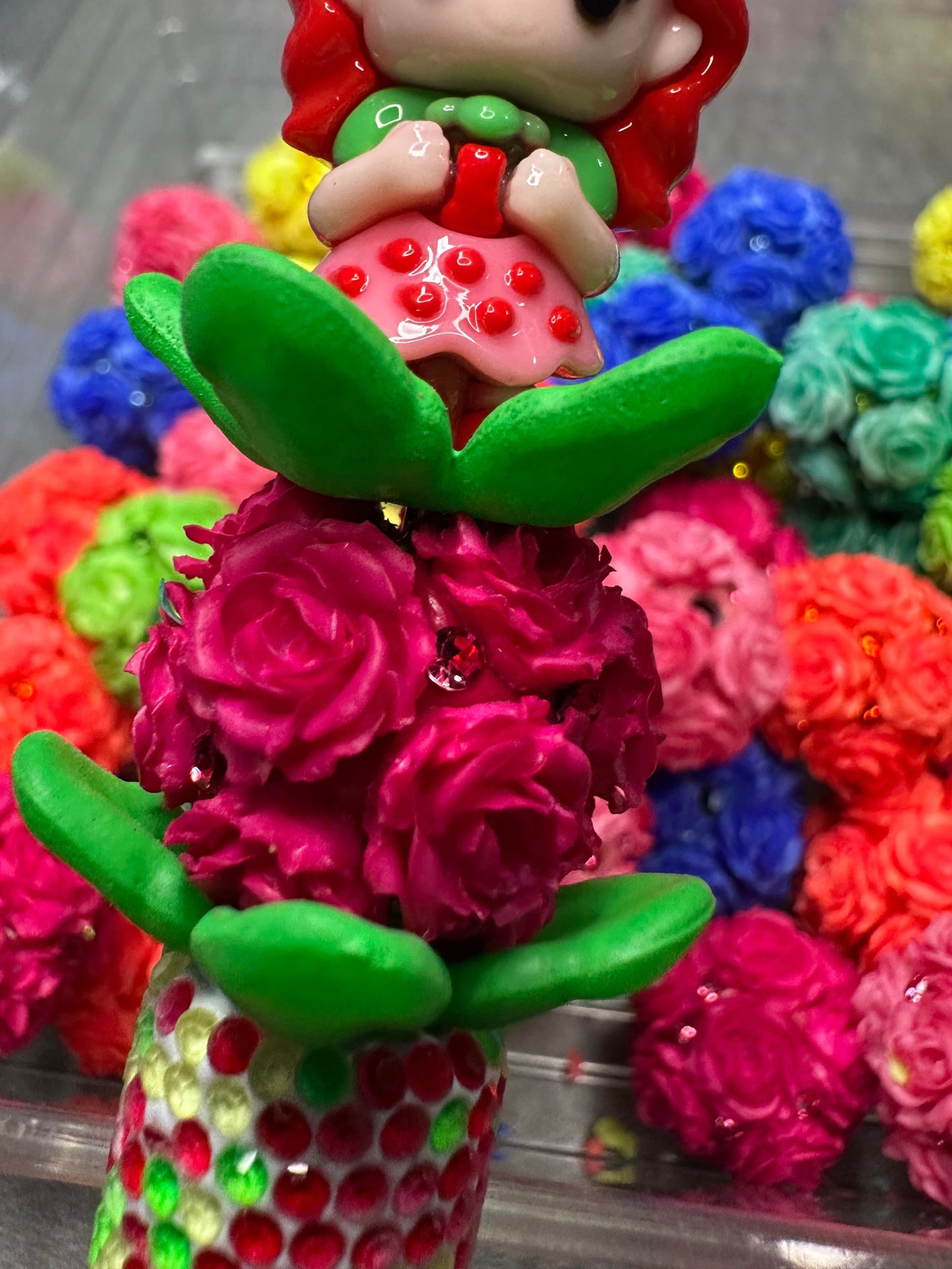 Neon Fancy Flower Handmade Beads – Neon Flower Beads for DIY Crafts (Set of 5) approx. 20mm